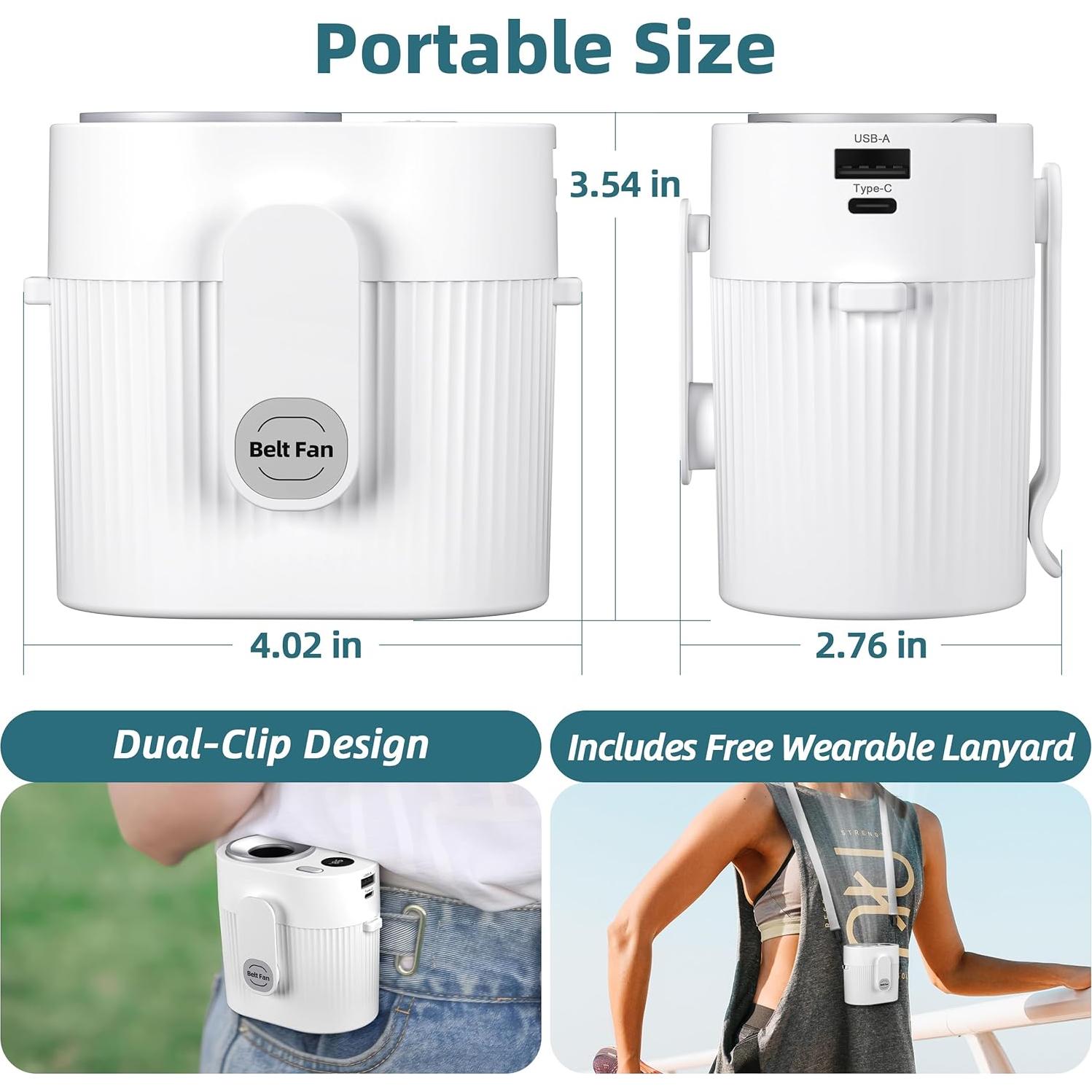 Ventilador de Cintura Portátil CIVPOWER 8000mAh 5 Velocidades