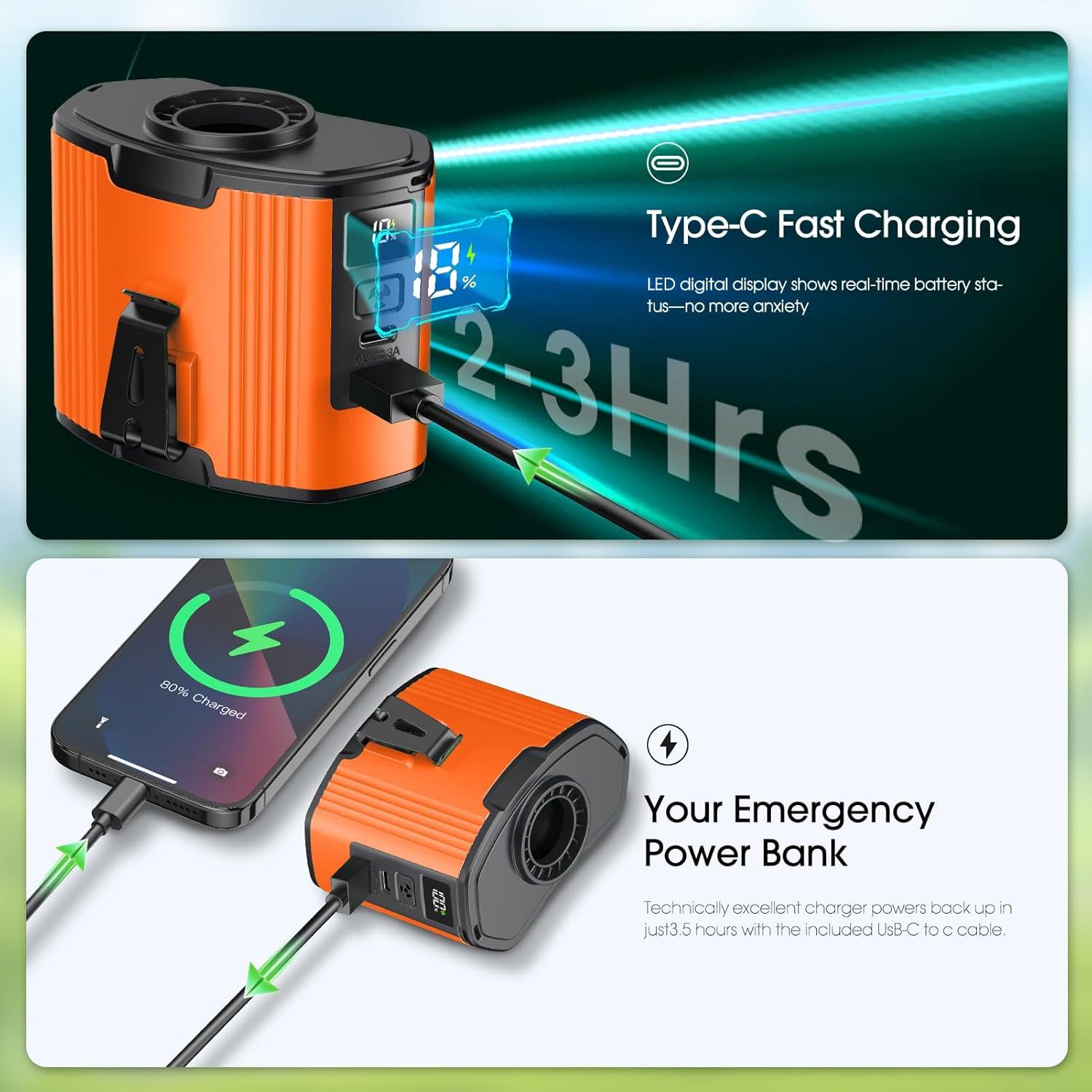 Ventilador Portátil Recargable JINLICTE HY-8072 10 Velocidades