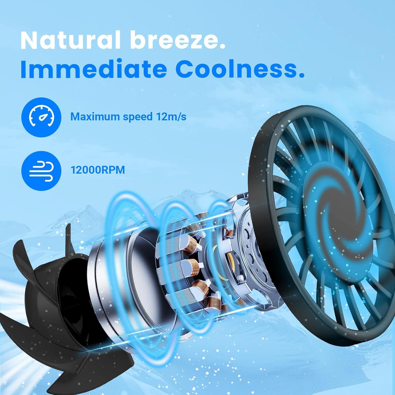 Ventilador Personal de Cintura GOZACA FL-225, 4000mAh, 3 Velocidades