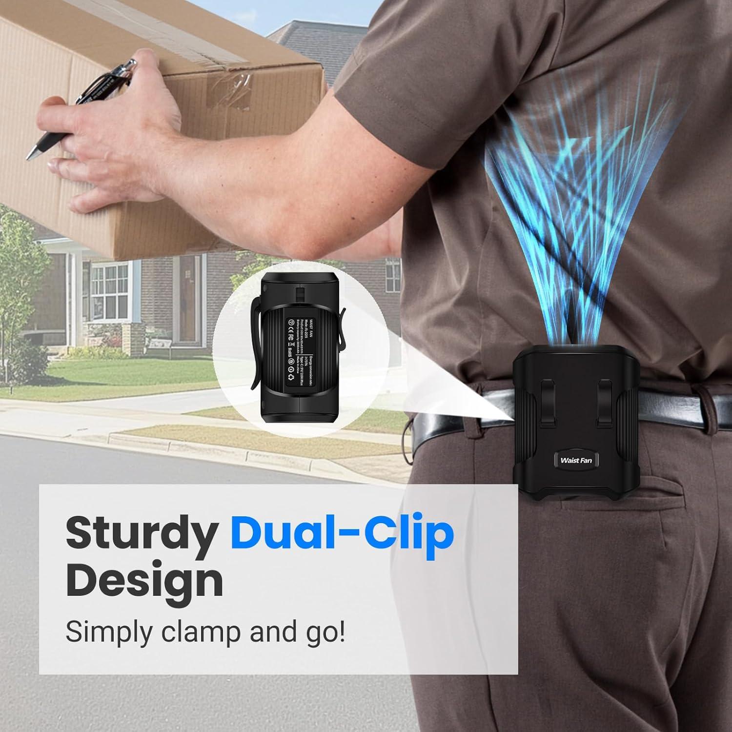 Ventilador Personal de Cintura GOZACA FL-225, 4000mAh, 3 Velocidades