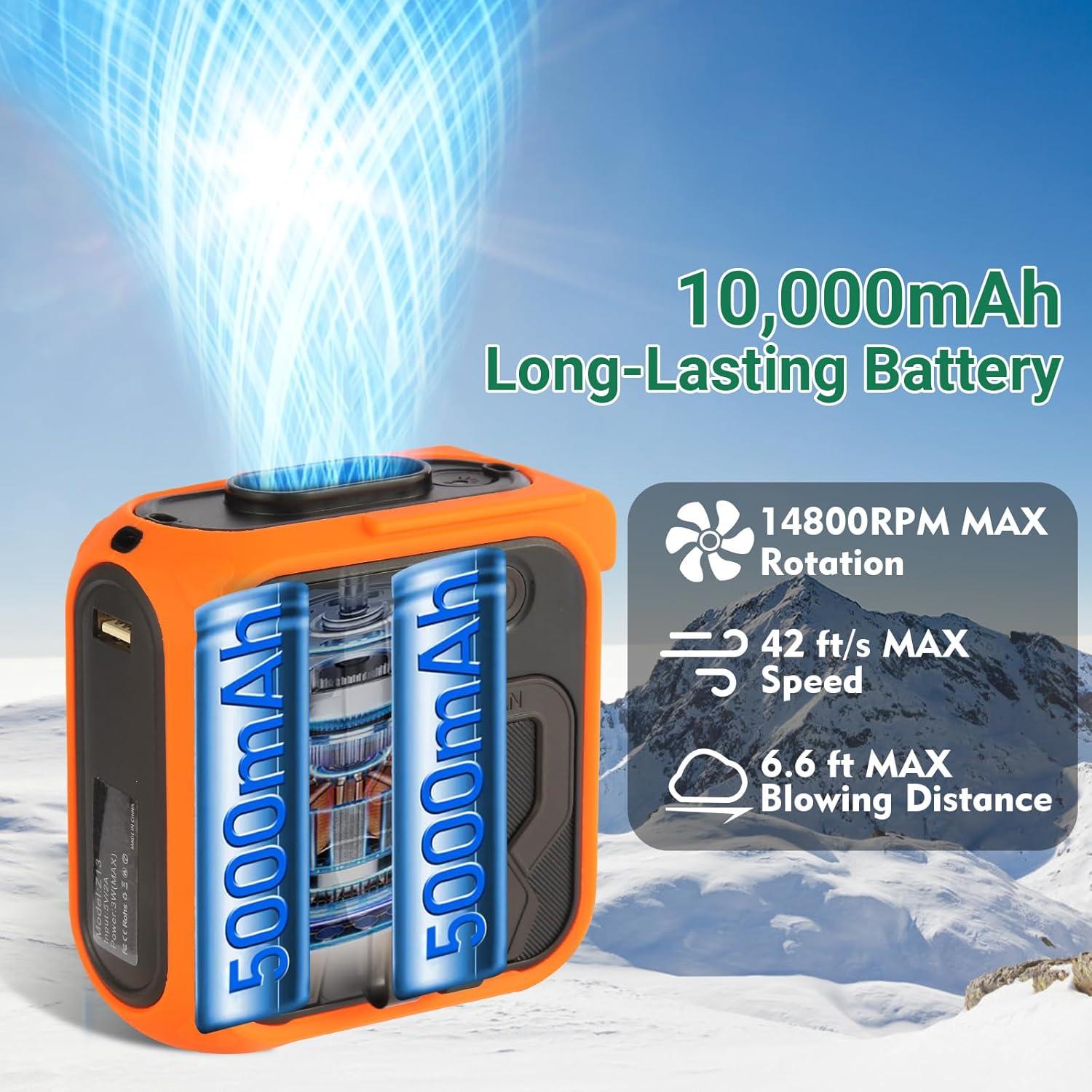 Ventilador de Cintura Portátil Harmnee 10000mAh 5 Velocidades