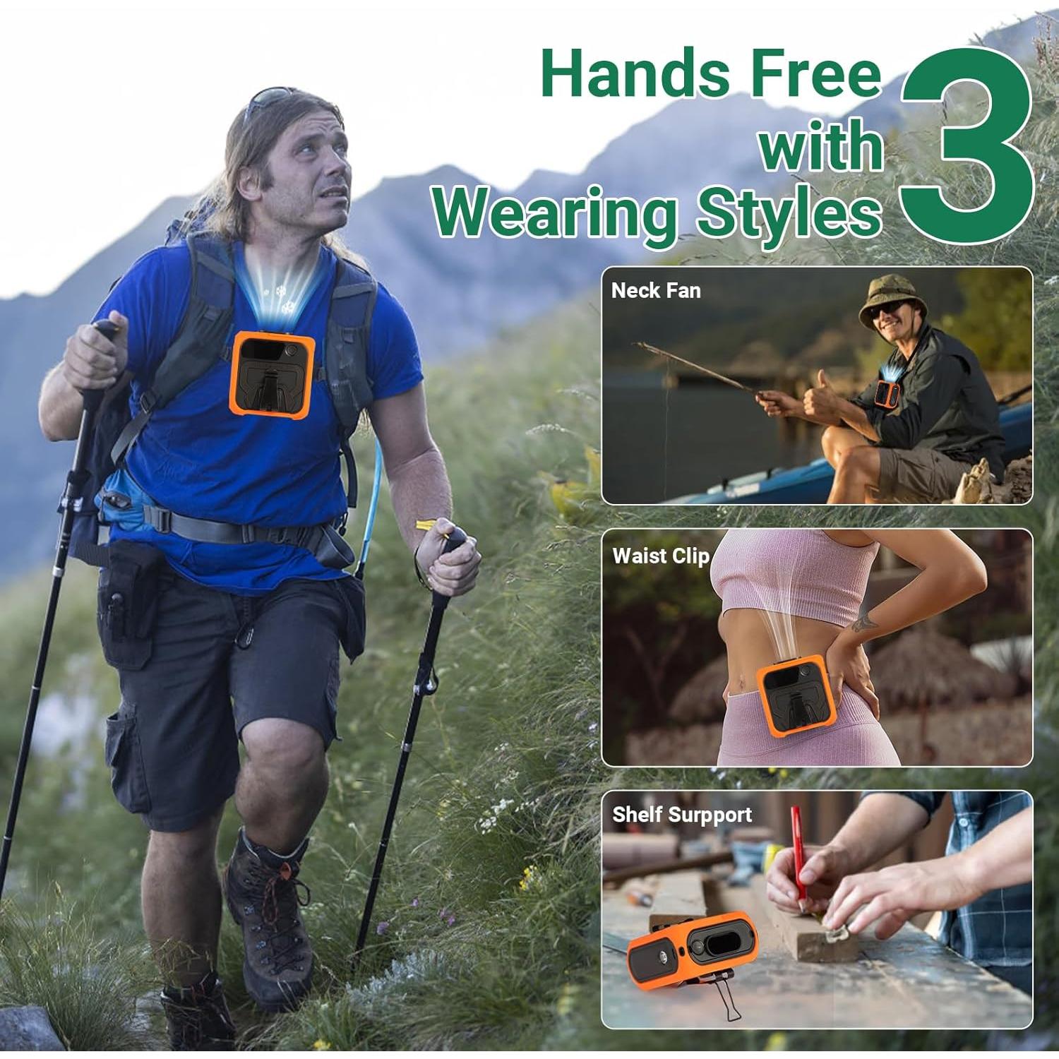 Ventilador de Cintura Portátil Harmnee 10000mAh 5 Velocidades