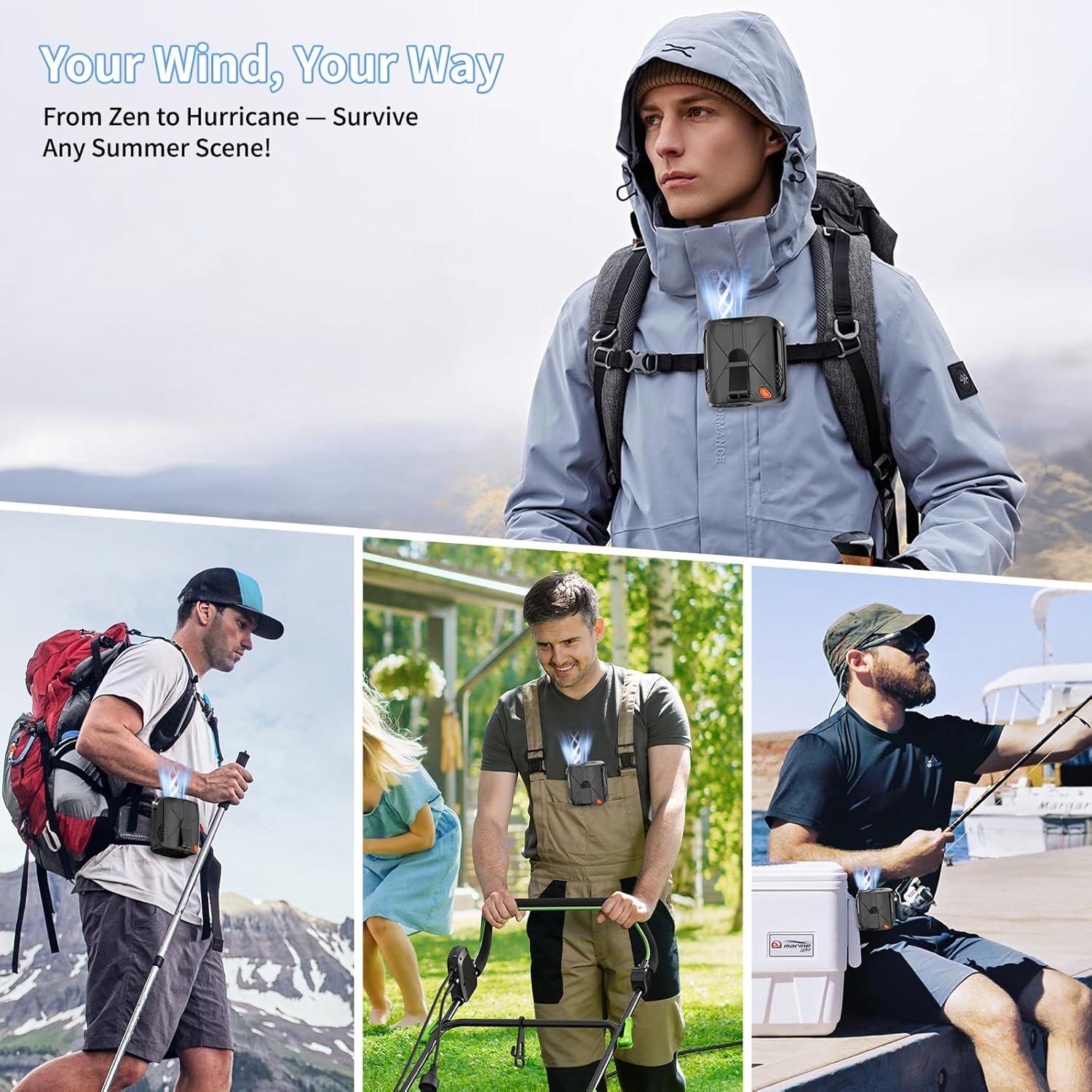 Ventilador Portátil de Cintura ZipVorb 6 Velocidades 14000RPM