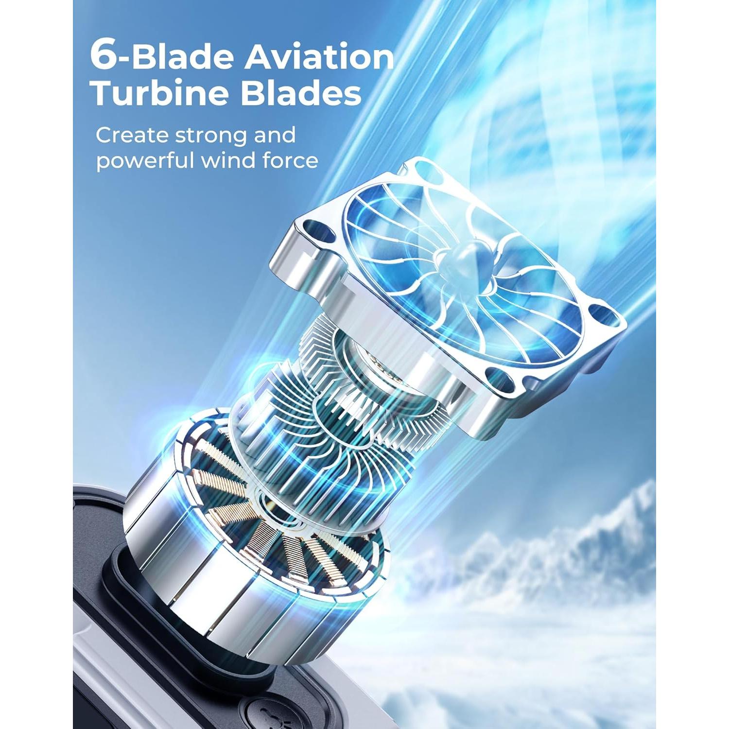 Ventilador de Cintura Portátil Joeyrras Z13 Gris 5 Velocidades 10000mAh