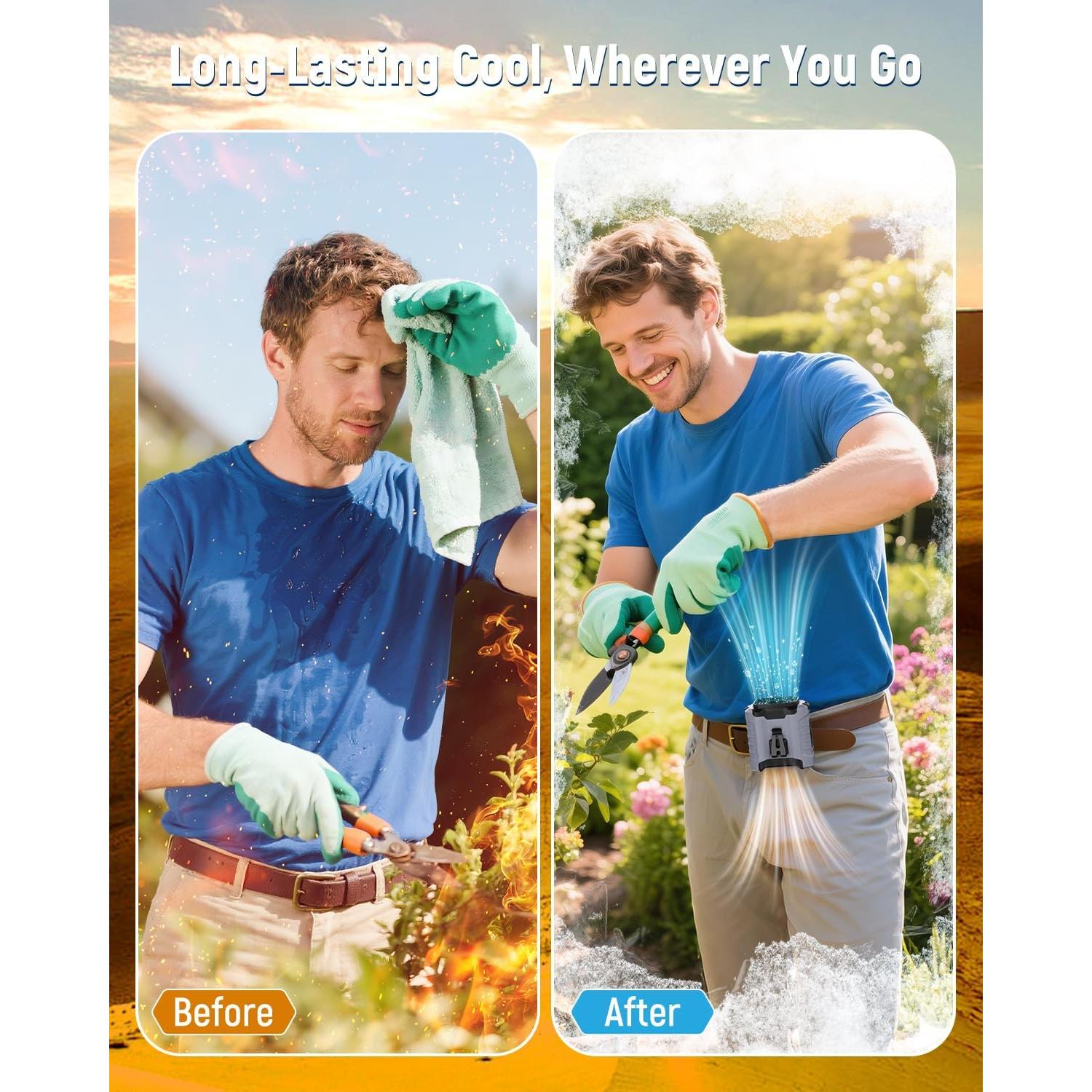 Ventilador Portátil de Cintura KTYJAT 10000mAh 5 Velocidades