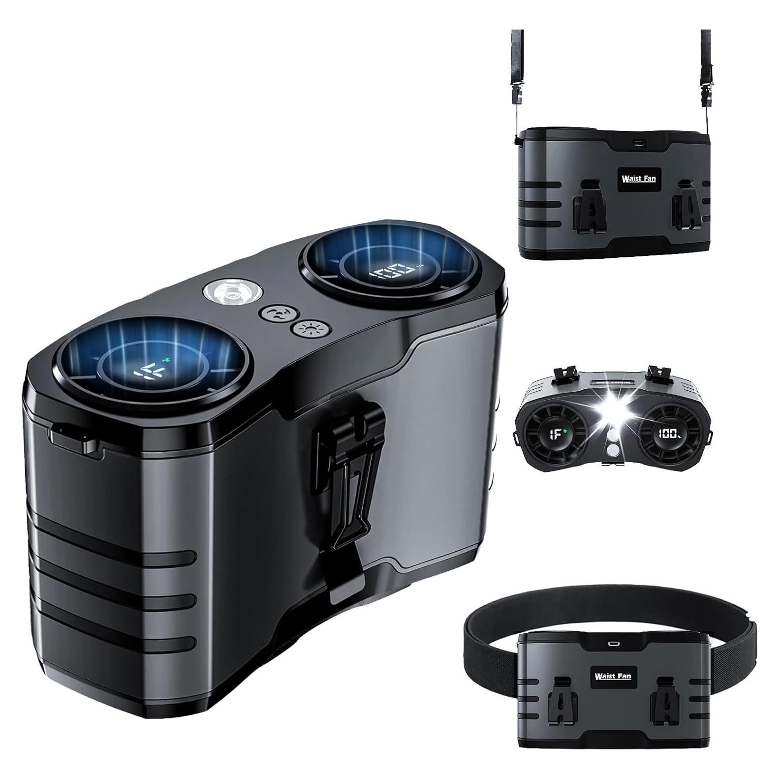 Ventilador Portátil de Cintura Auxemu 20000mAh 10 Velocidades