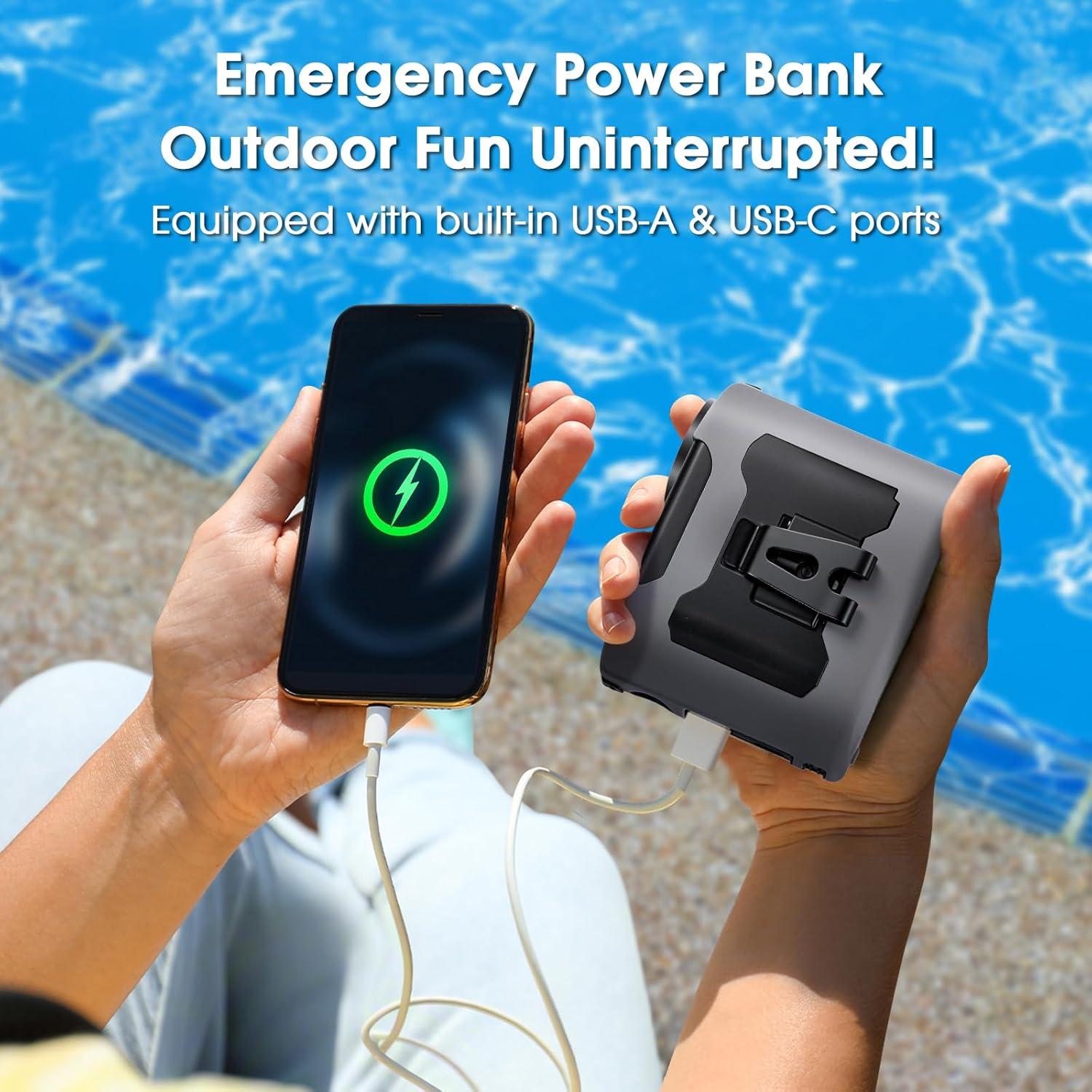 Ventilador Portátil Clip-On POPERFUN YQ-PPF-F6 Gris 5 Velocidades