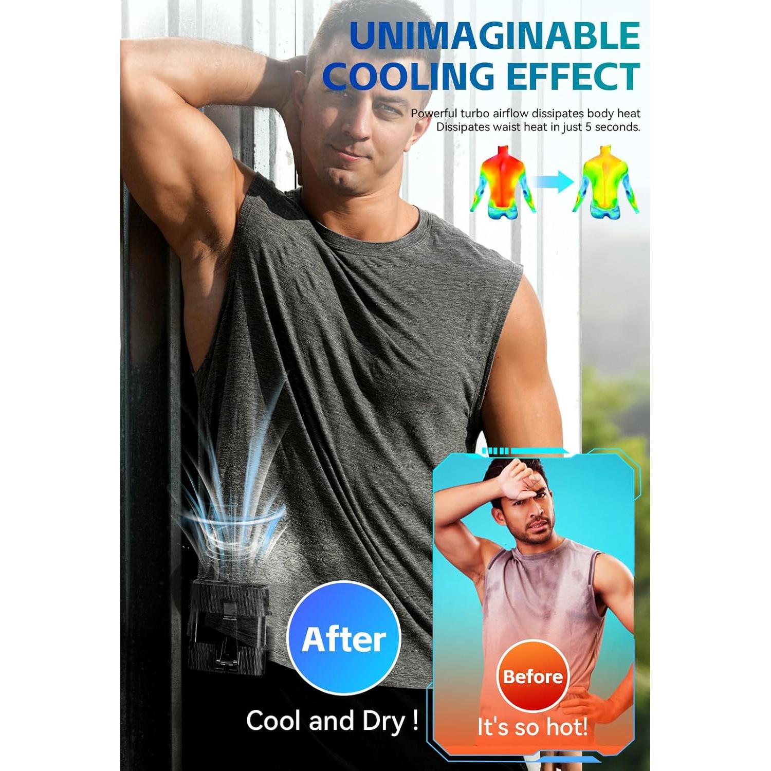 Ventilador de Cintura Portátil PAKRYS con Linterna LED 8000mAh