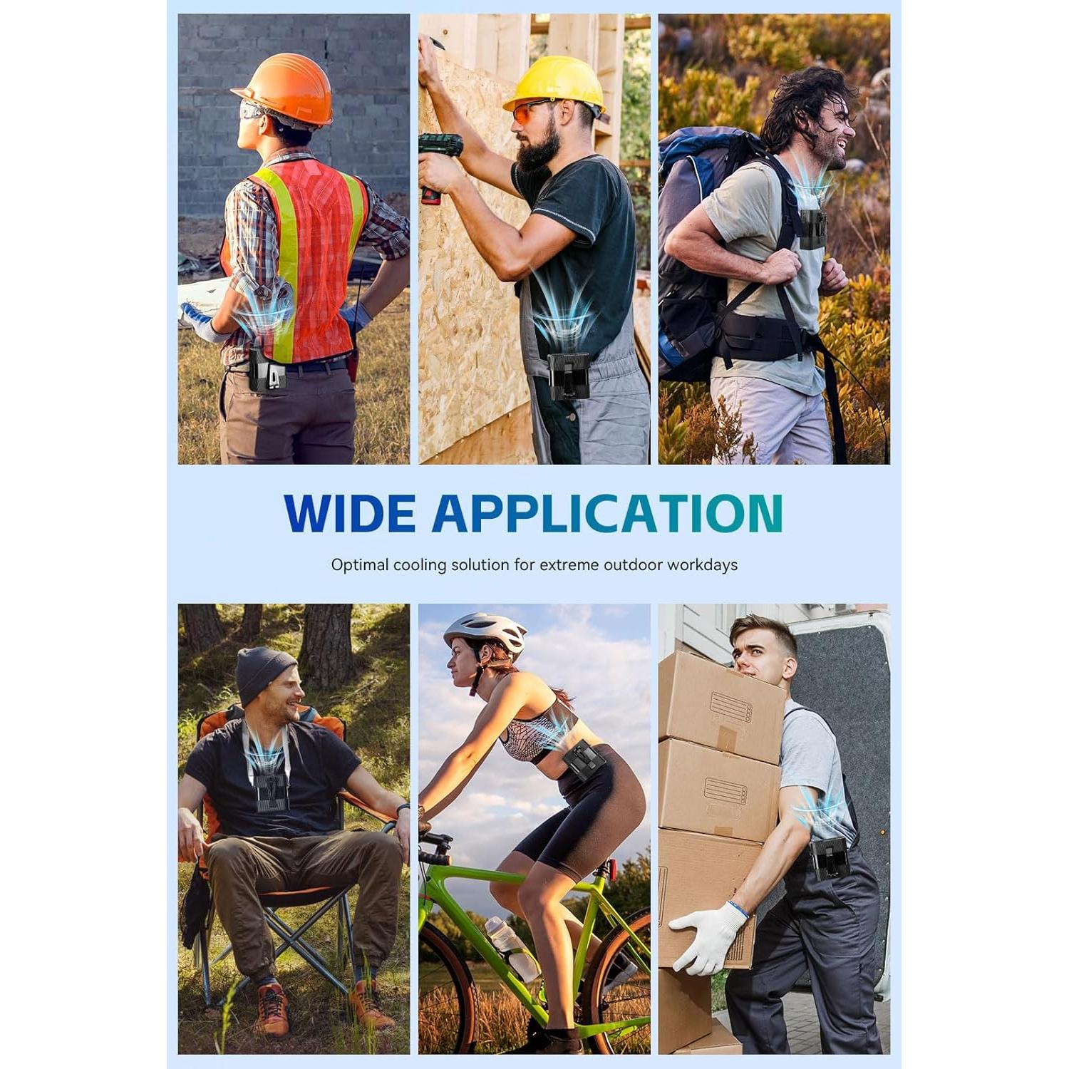 Ventilador de Cintura Portátil PAKRYS con Linterna LED 8000mAh