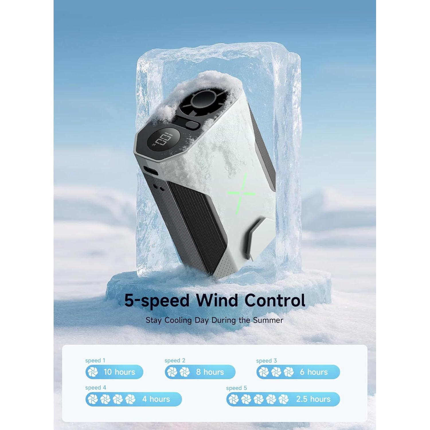 Ventilador de Cintura Portátil DRFLASH 5 Velocidades 5000mAh