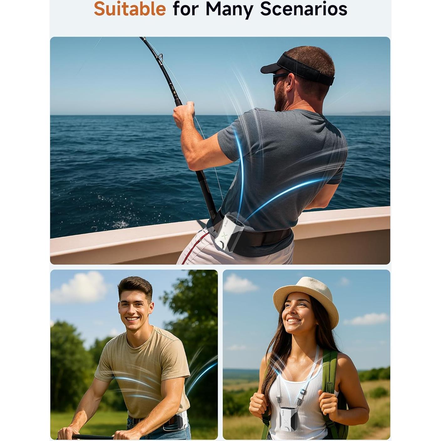 Ventilador de Cintura Portátil DRFLASH 5 Velocidades 5000mAh