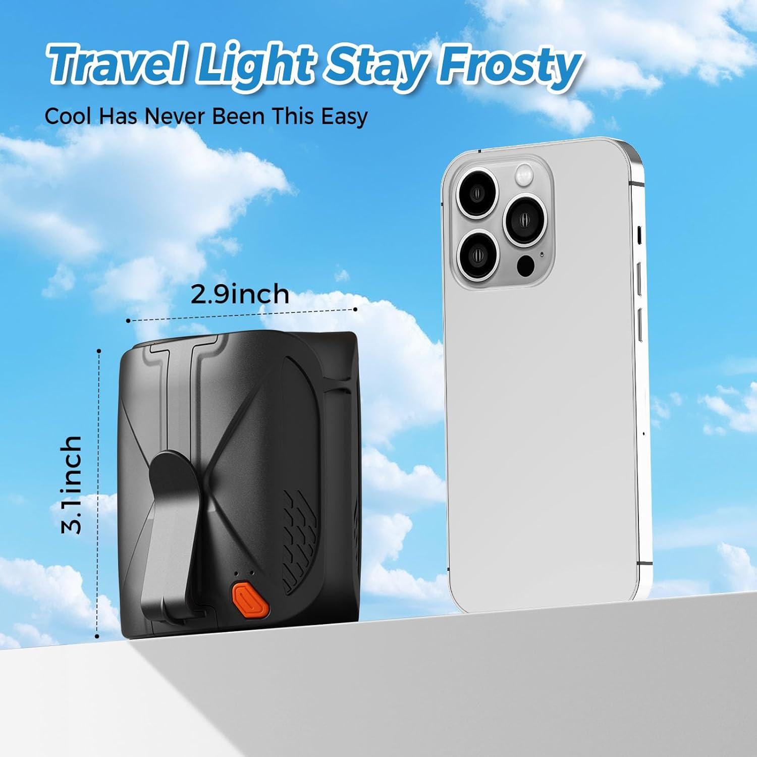 Ventilador de Cintura Portátil Shuangjishan 6000mAh Negro