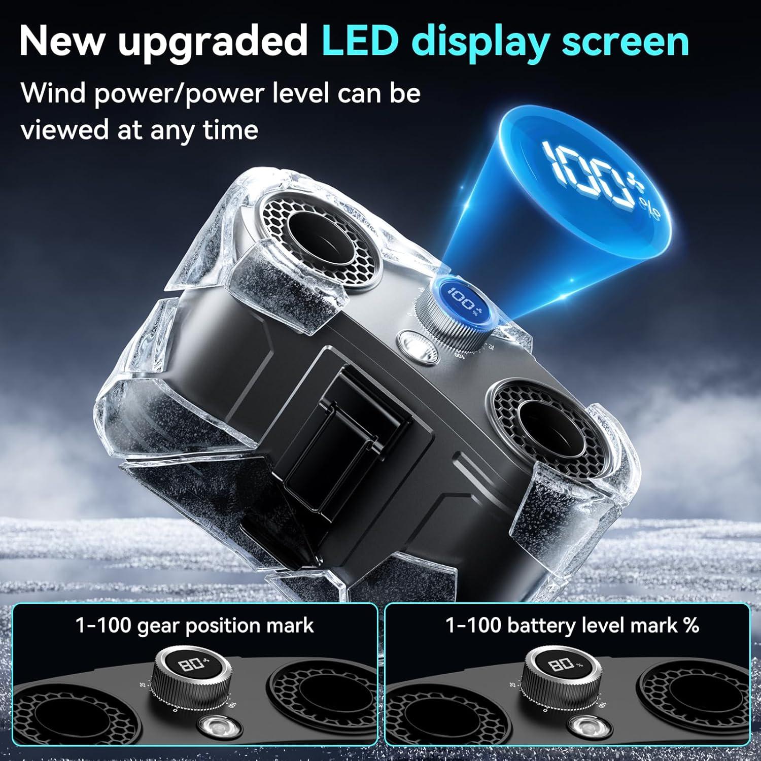 Ventilador Portátil de Cintura Runcasa 25000mAh 100 Velocidades