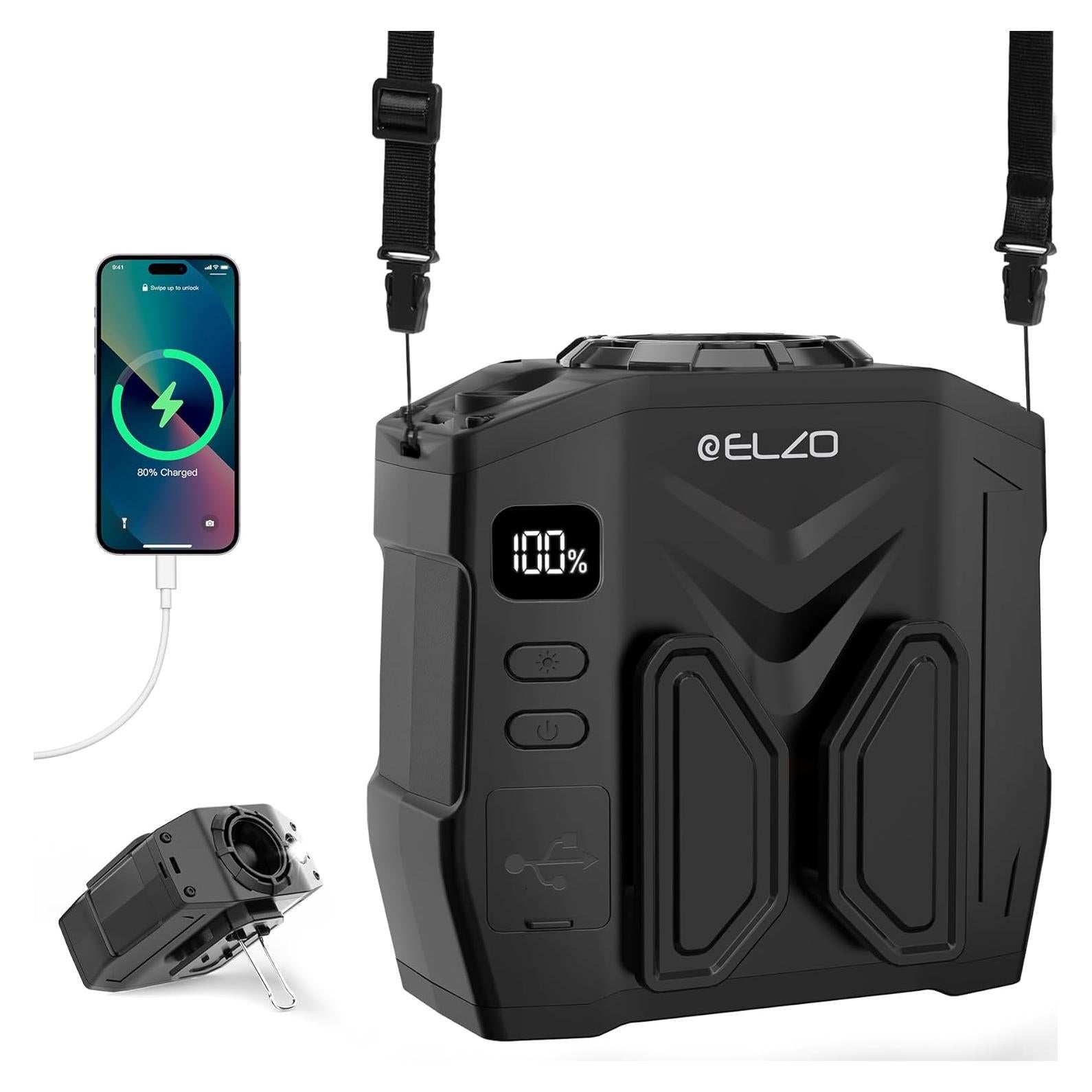 Ventilador Personal Portátil ELZO 10000mAh 5 Velocidades