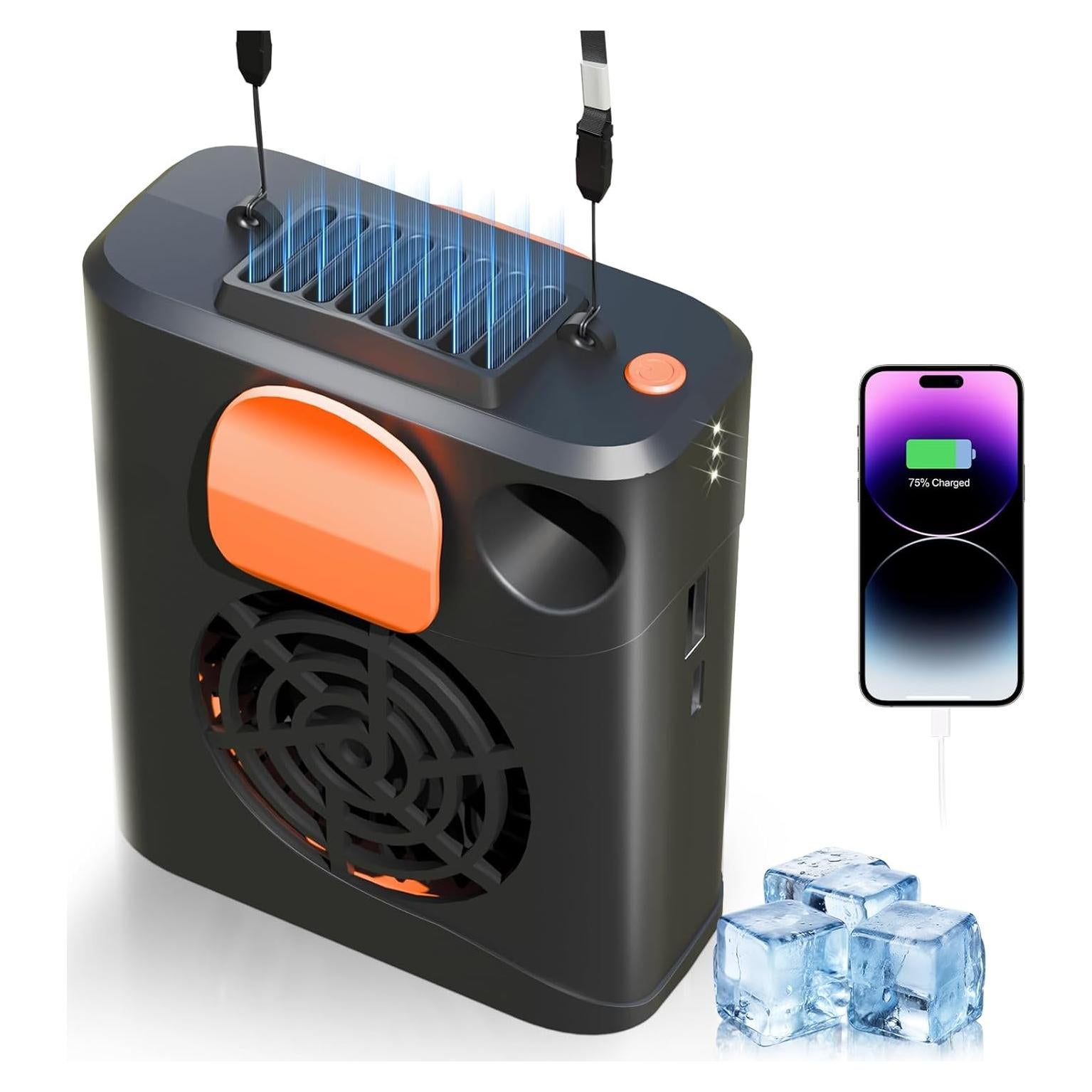 Ventilador de Cintura Portátil uuffoo con Luz LED y 3 Velocidades