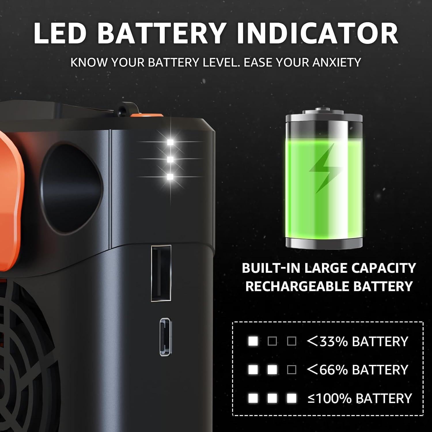 Ventilador de Cintura Portátil uuffoo con Luz LED y 3 Velocidades