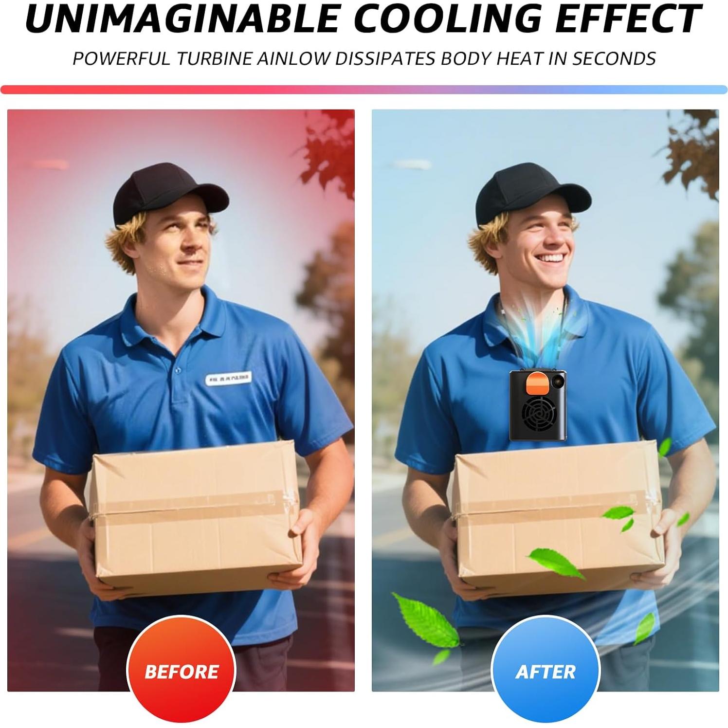 Ventilador de Cintura Portátil uuffoo con Luz LED y 3 Velocidades