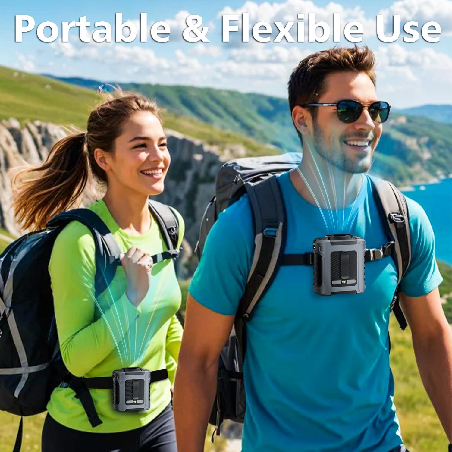 Ventilador de Cintura Portátil Leeyalan F1 5 Velocidades 20000RPM