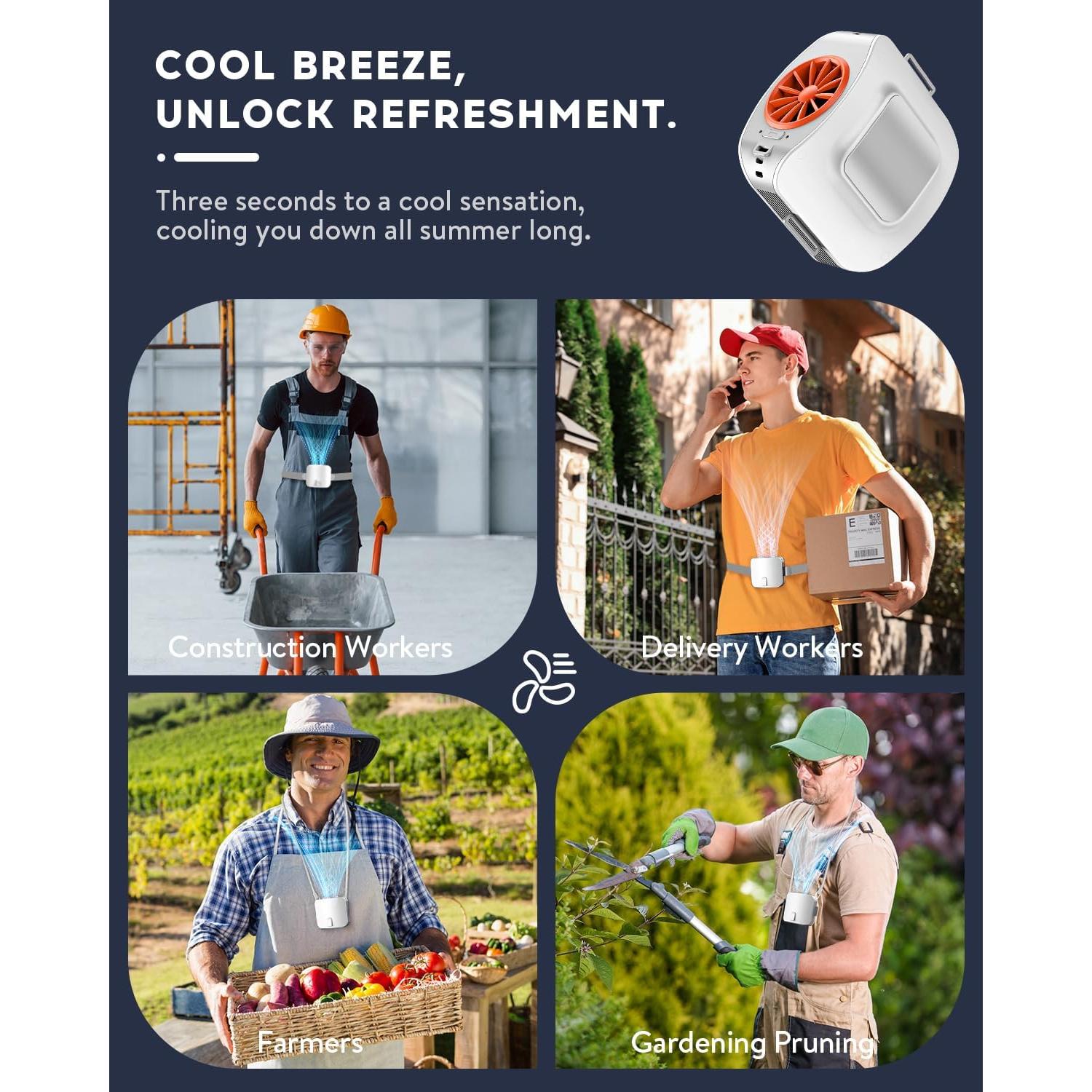 Ventilador Portátil de Cintura Vangue 10000mAh 13500RPM