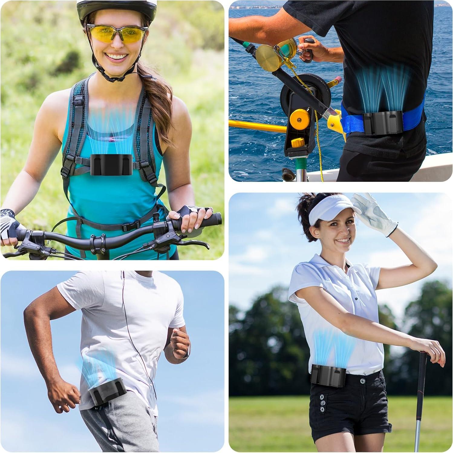 Ventilador de Cintura Portátil AOJLZF 10000mAh 12000RPM Negro