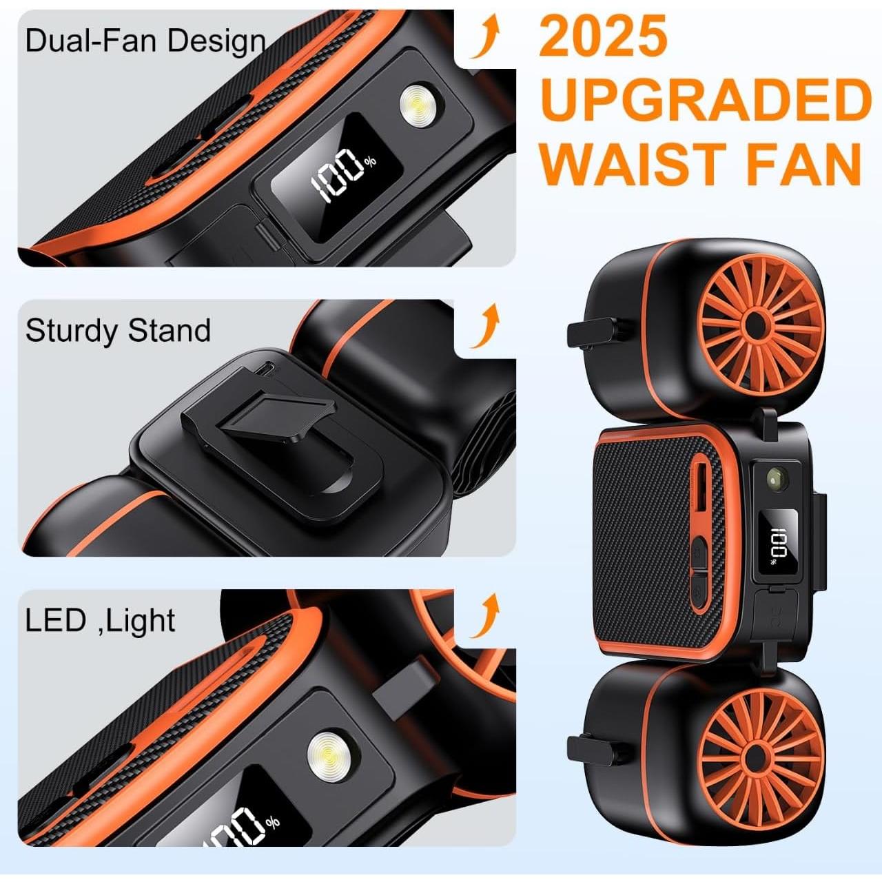 Ventilador Portátil de Cuello Dogean 2025 Doble Enfriamiento