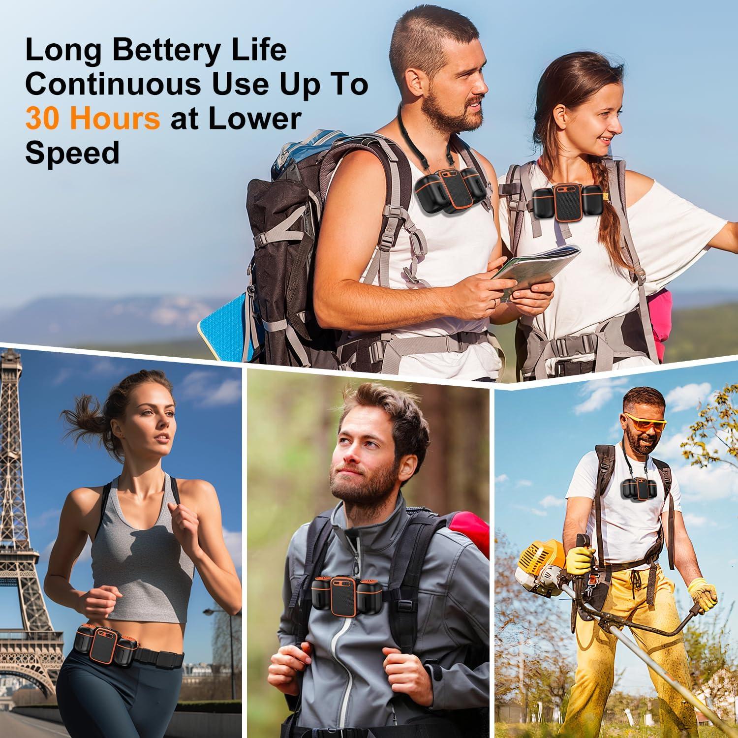 Ventilador Portátil de Cuello Dogean 2025 Doble Enfriamiento