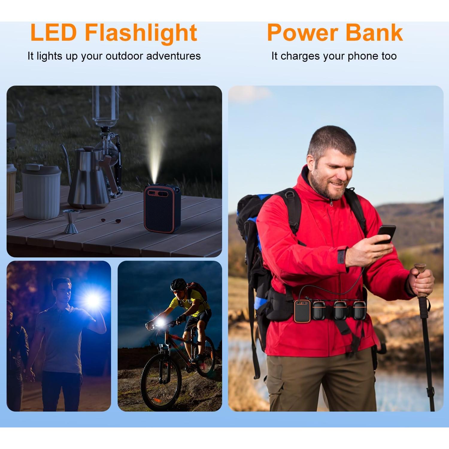 Ventilador Portátil de Cintura UMANNO 10000mAh 20H Negro Naranja