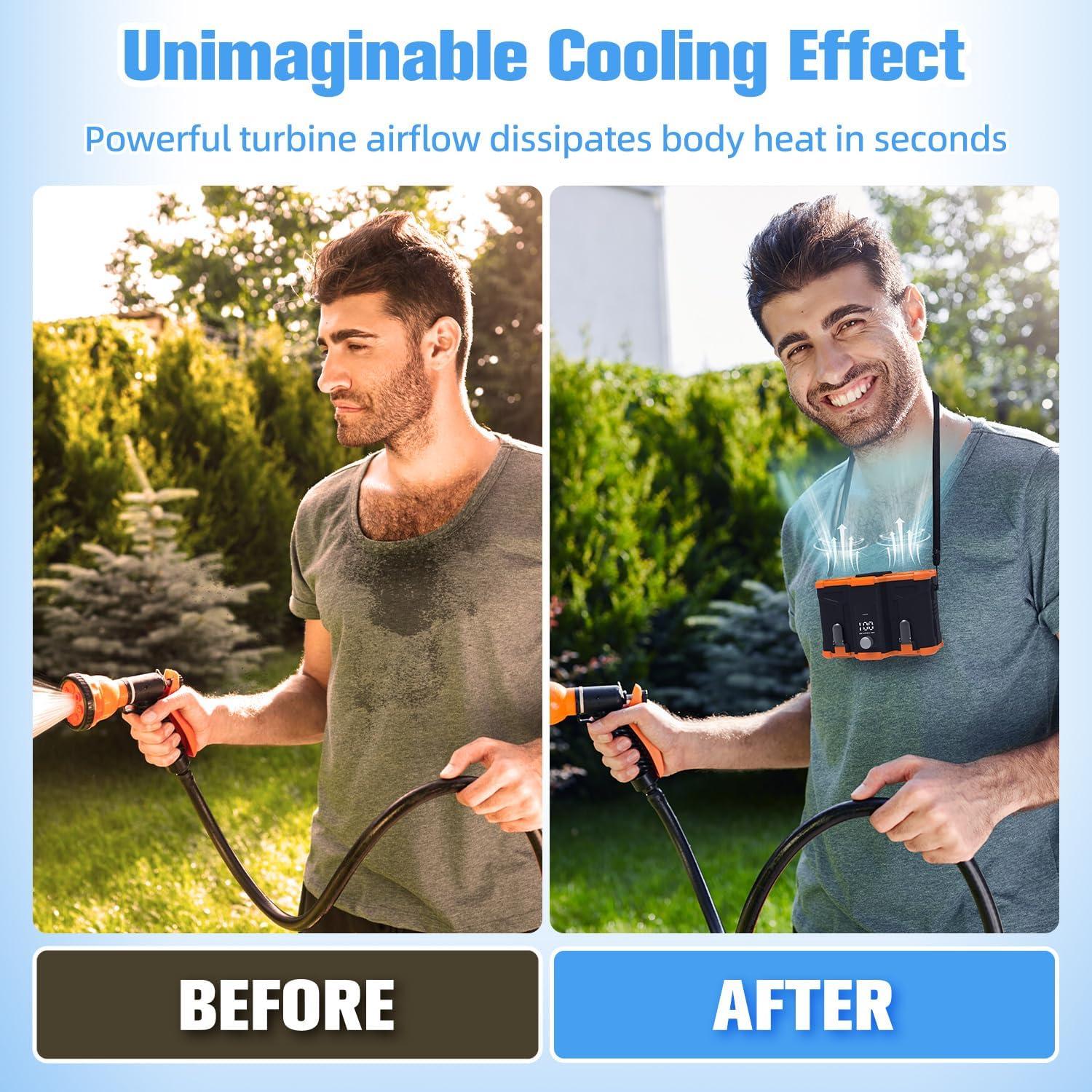 Ventilador Portátil de Cintura Koucen 12000mAh 6 en 1