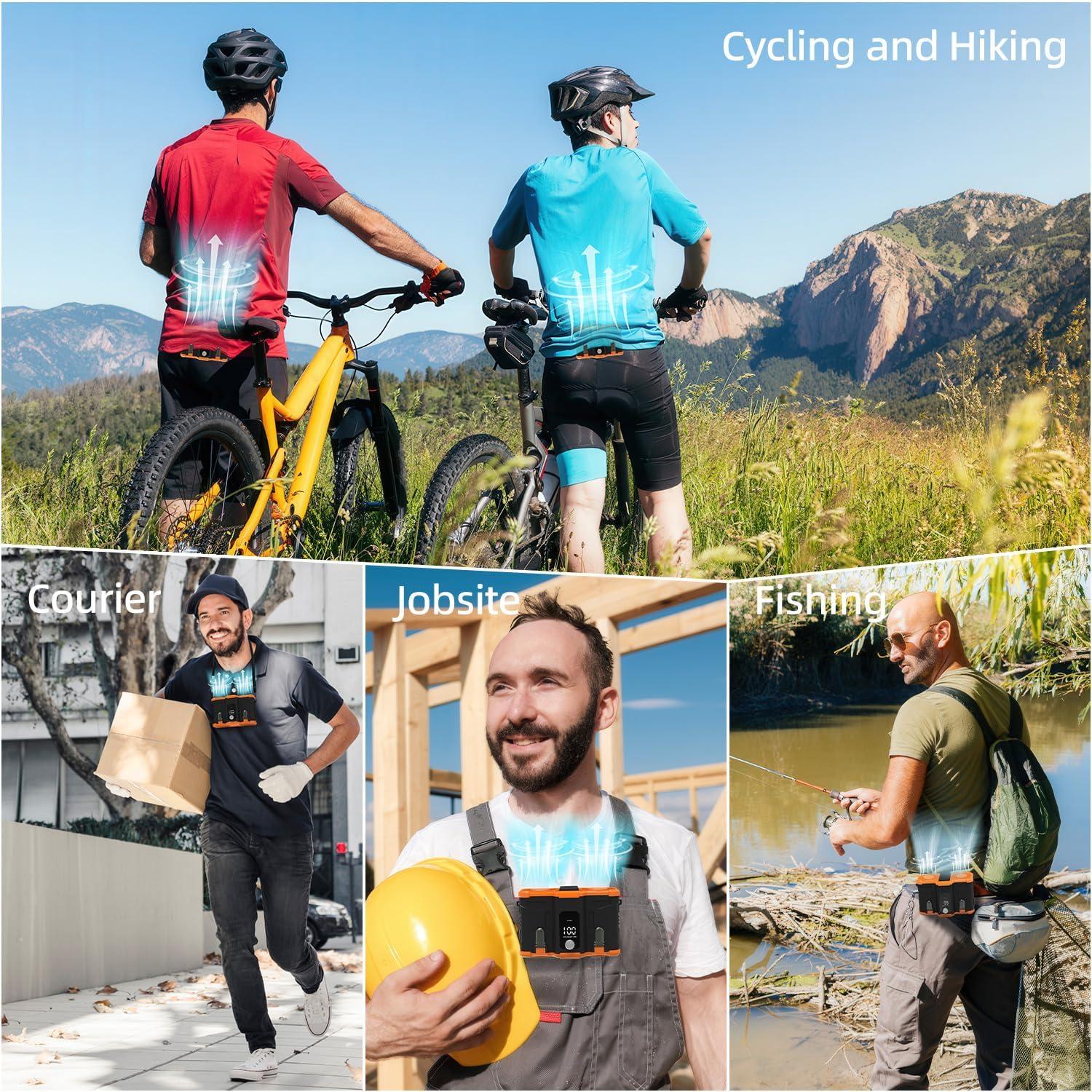 Ventilador Portátil de Cintura Koucen 12000mAh 6 en 1