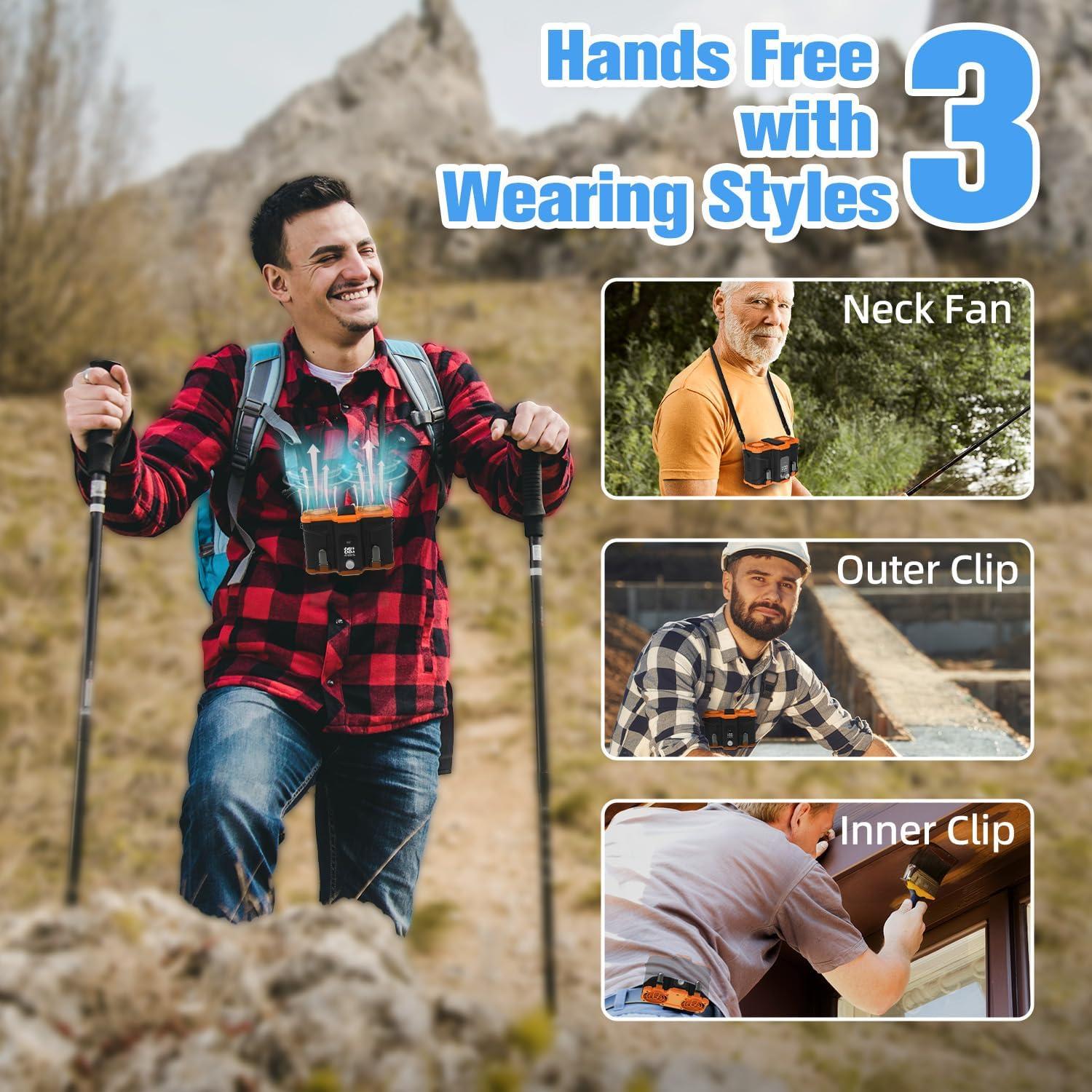 Ventilador Portátil de Cintura Koucen 12000mAh 6 en 1