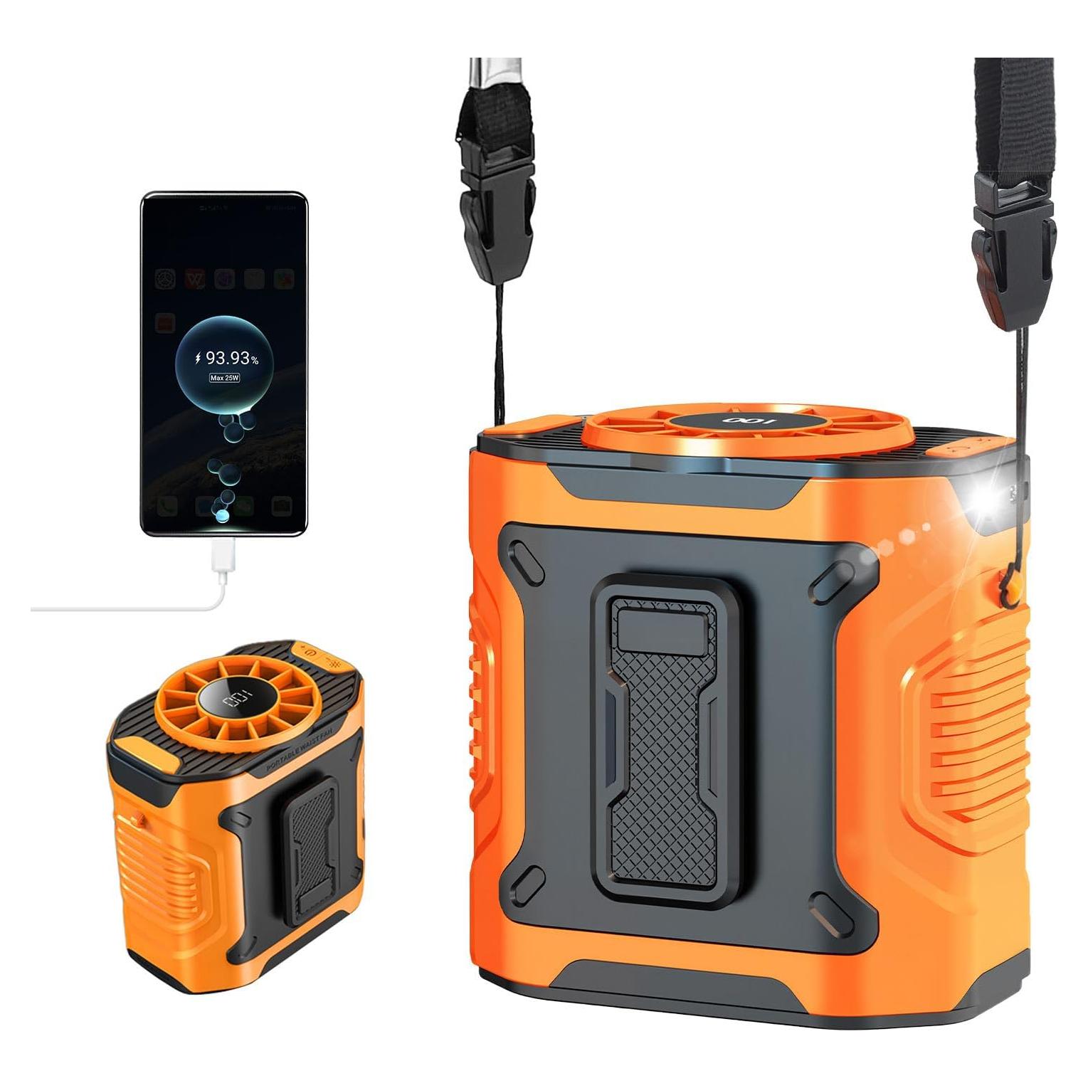 Ventilador Portátil de Cintura Torlaist Naranja 10 Velocidades