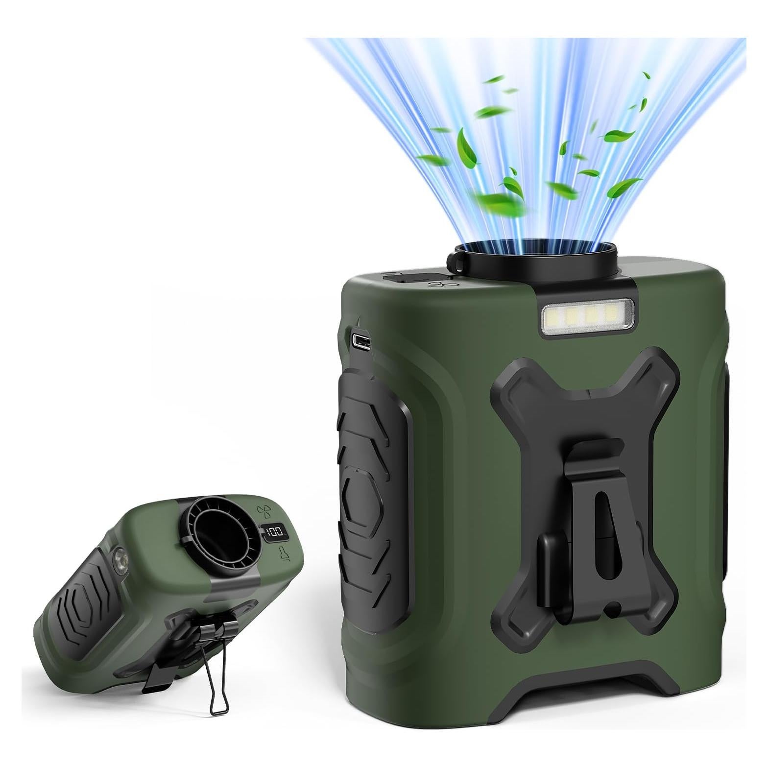 Ventilador de Cintura Portátil LOUISWARE YMJ-F20 Verde 10000mAh