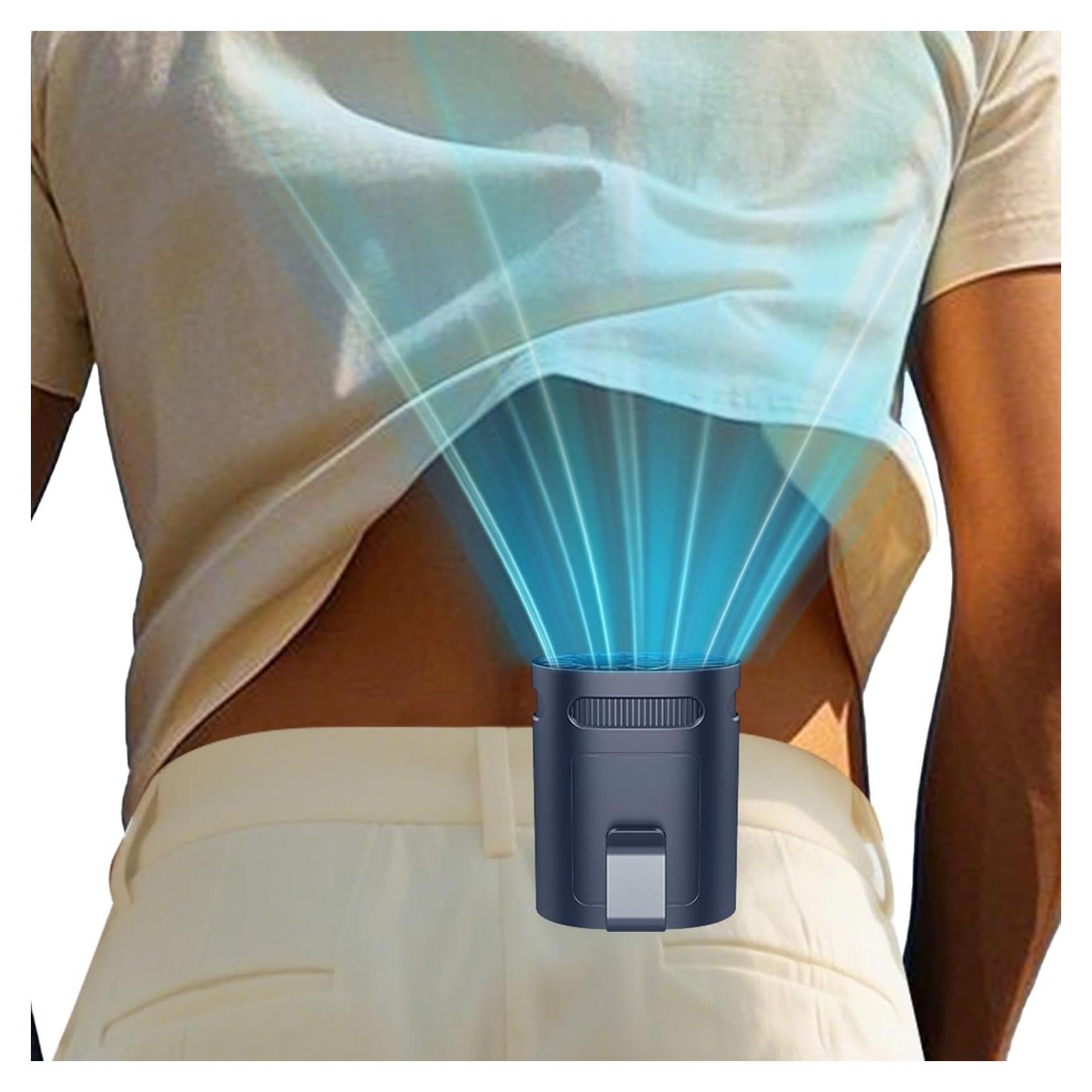 Ventilador de Cintura Portátil KJXIC Recargable USB 4 Velocidades