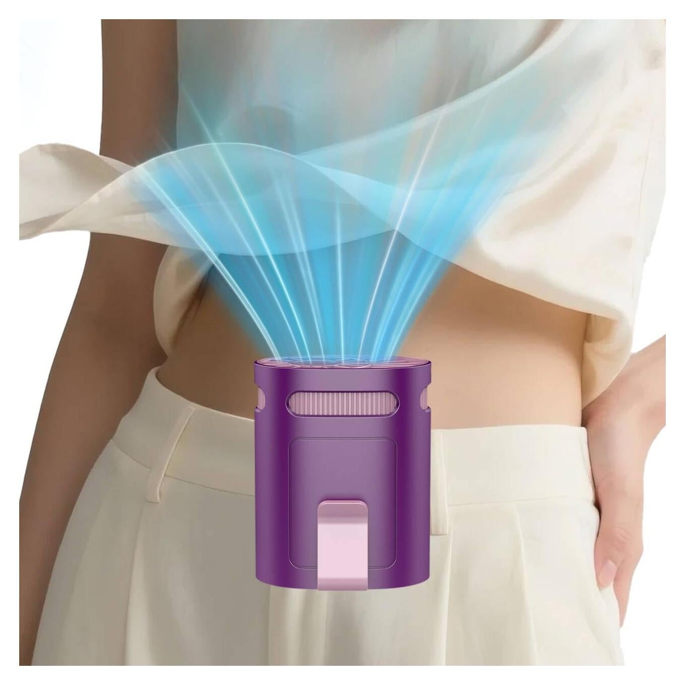 Ventilador de Clip Portátil QMKKX Púrpura 4 Velocidades Recargable
