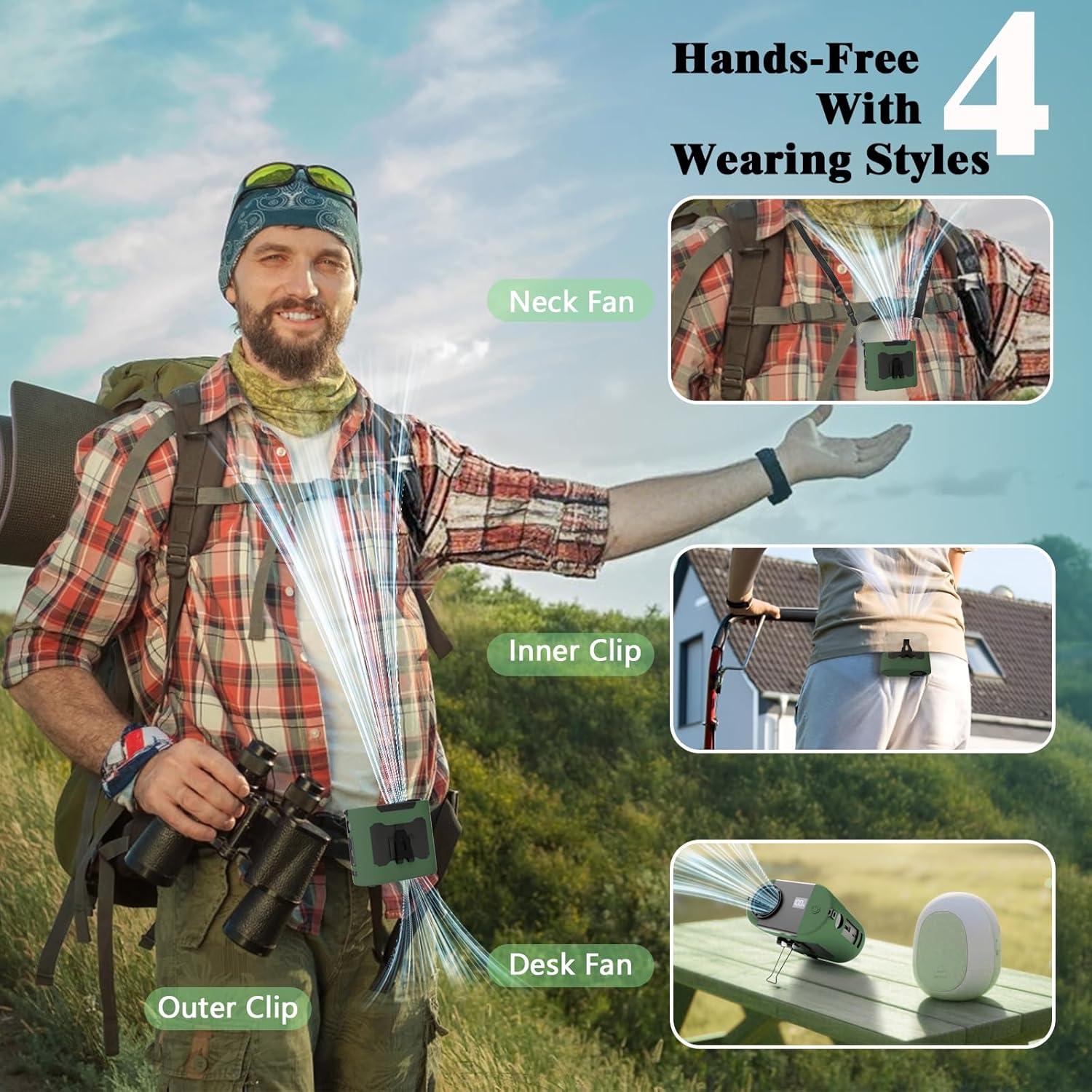 Ventilador de Cintura Portátil LULEENEMO 10000mAh 5 Velocidades