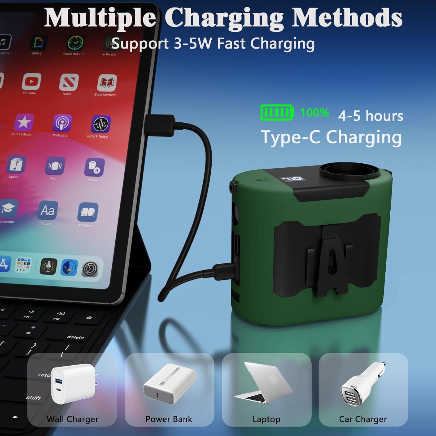 Ventilador de Cintura Portátil LULEENEMO 10000mAh 5 Velocidades