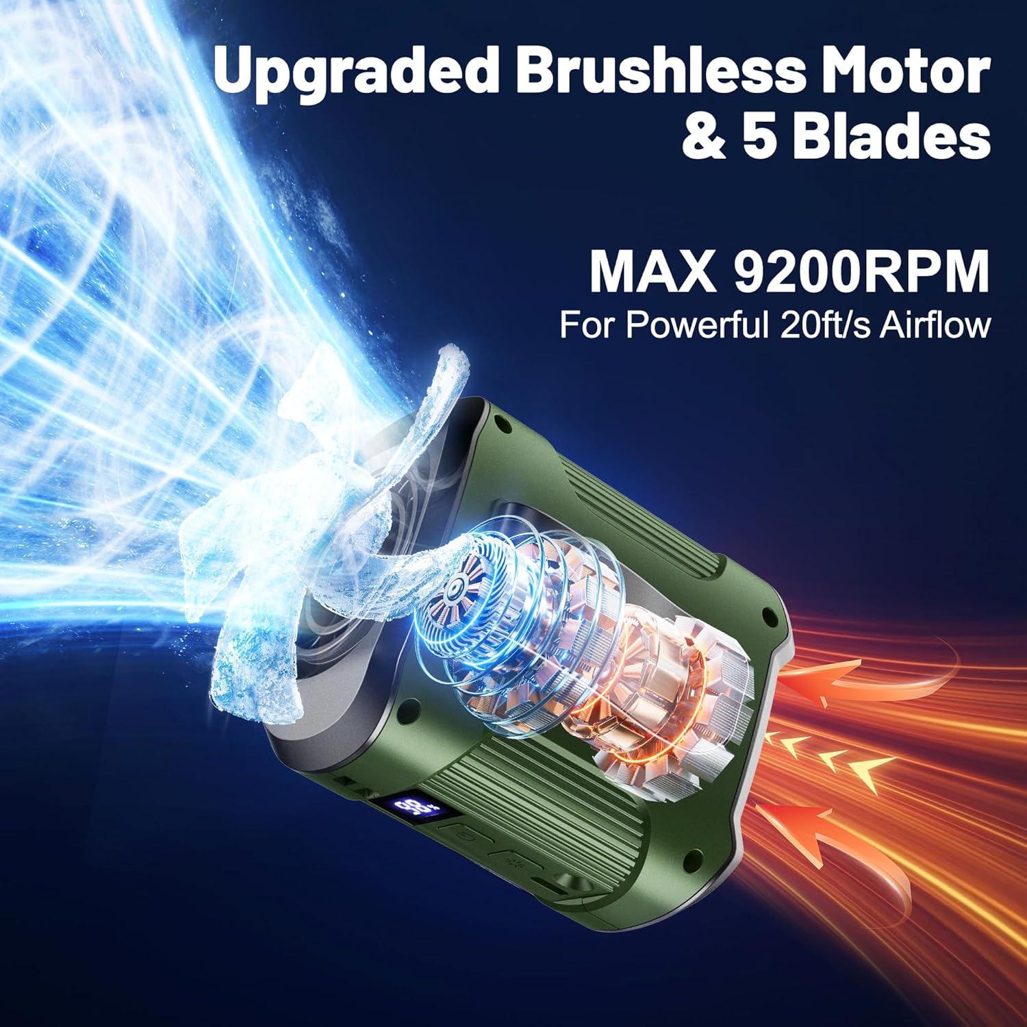 Ventilador de Cintura Portátil EVADA 4000mAh 3 Velocidades Verde