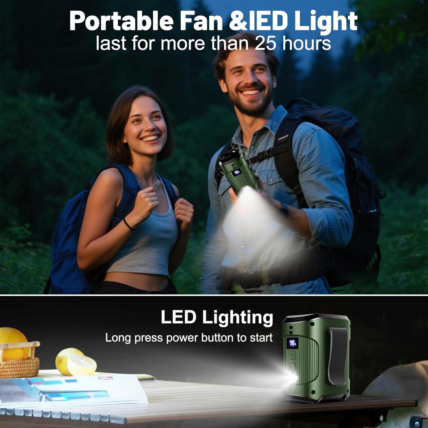 Ventilador de Cintura Portátil EVADA 4000mAh 3 Velocidades Verde