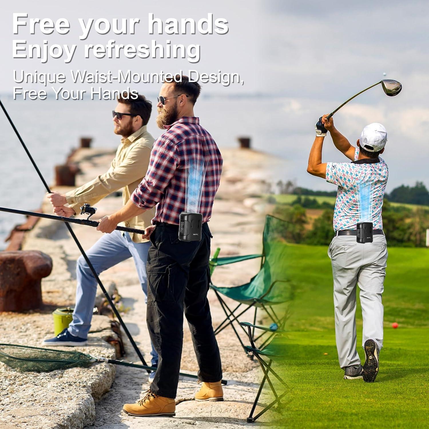 Ventilador de Cintura Portátil EVADA 4000mAh 3 Velocidades Verde