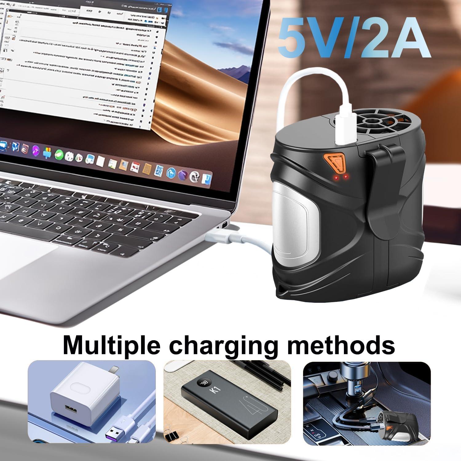 Ventilador Personal Portátil BOANKODU Y6 6 Velocidades 40H Negro