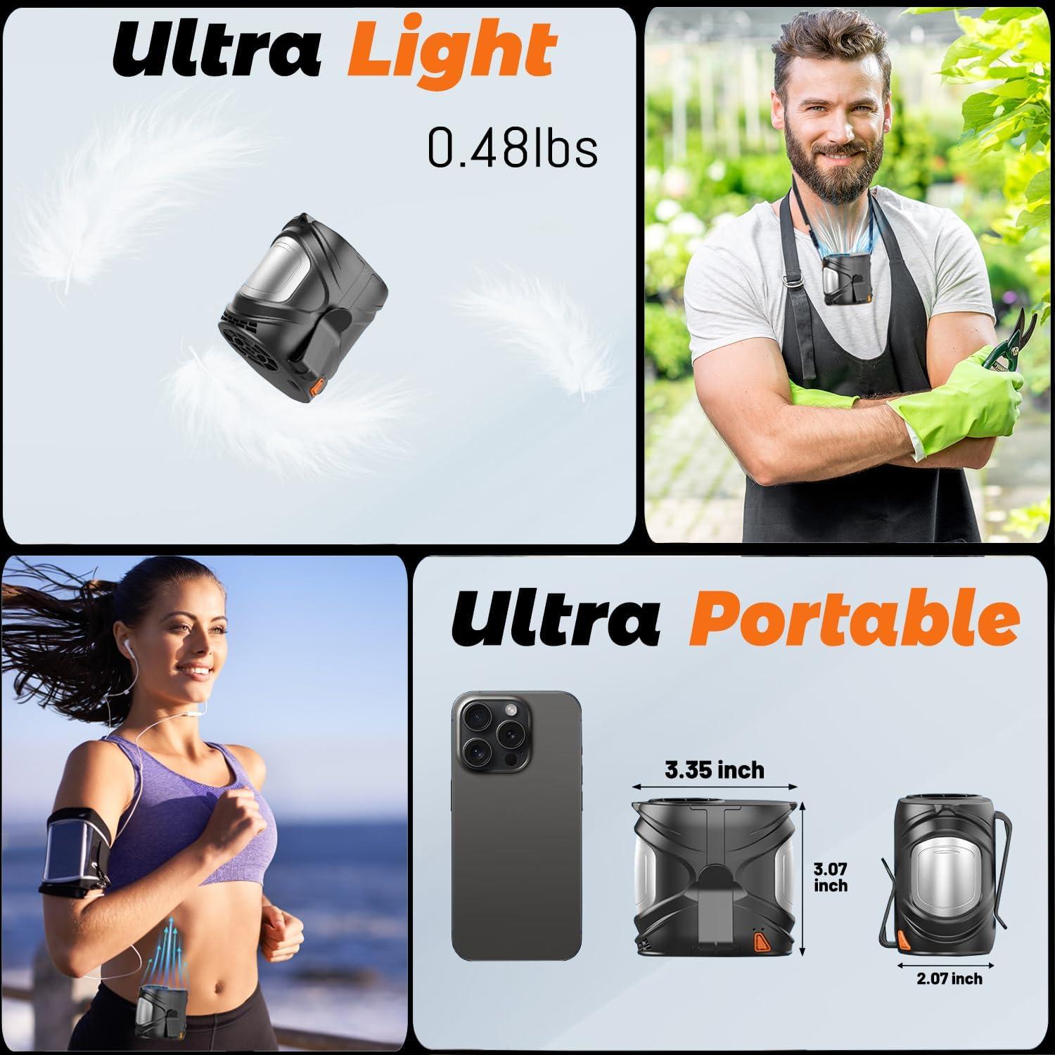 Ventilador Personal Portátil BOANKODU Y6 6 Velocidades 40H Negro