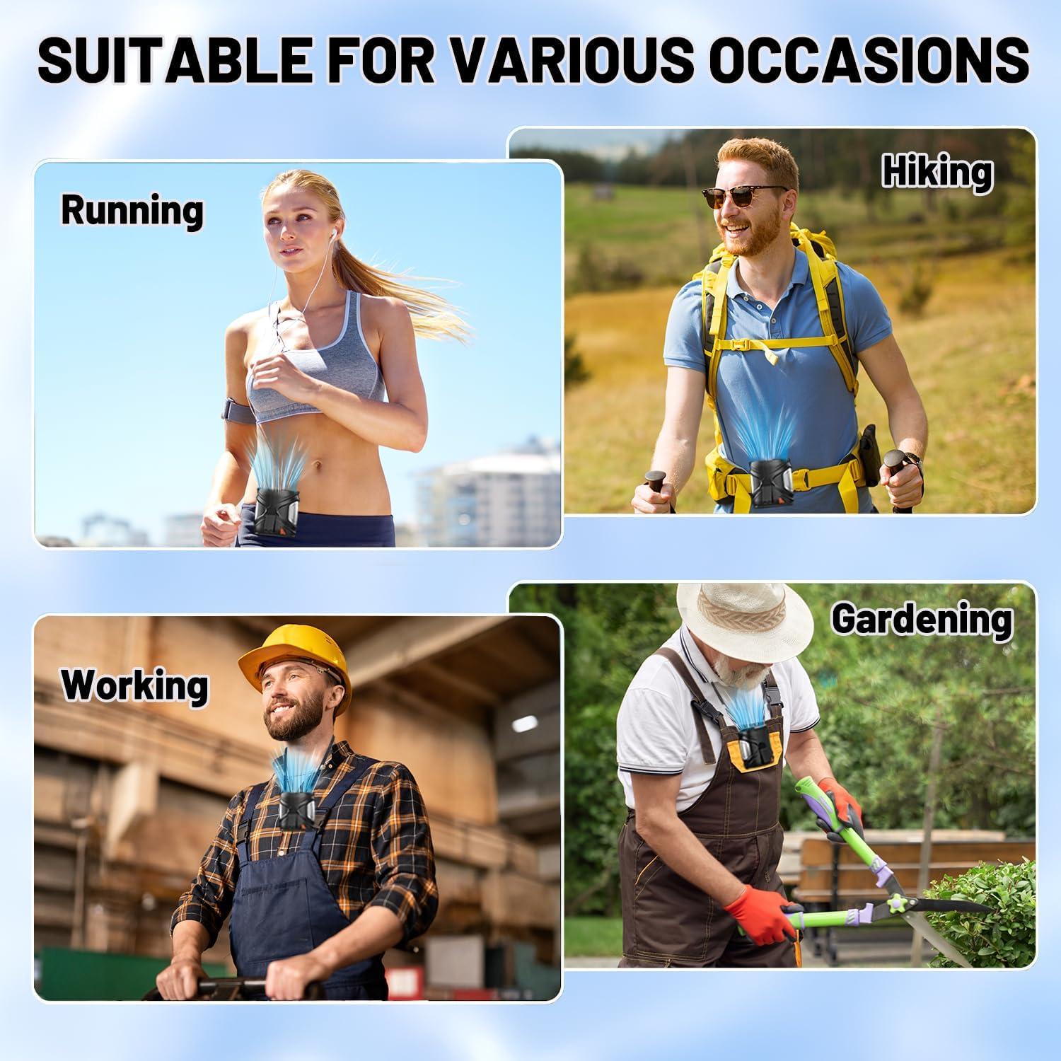 Ventilador Personal Portátil BOANKODU Y6 6 Velocidades 40H Negro