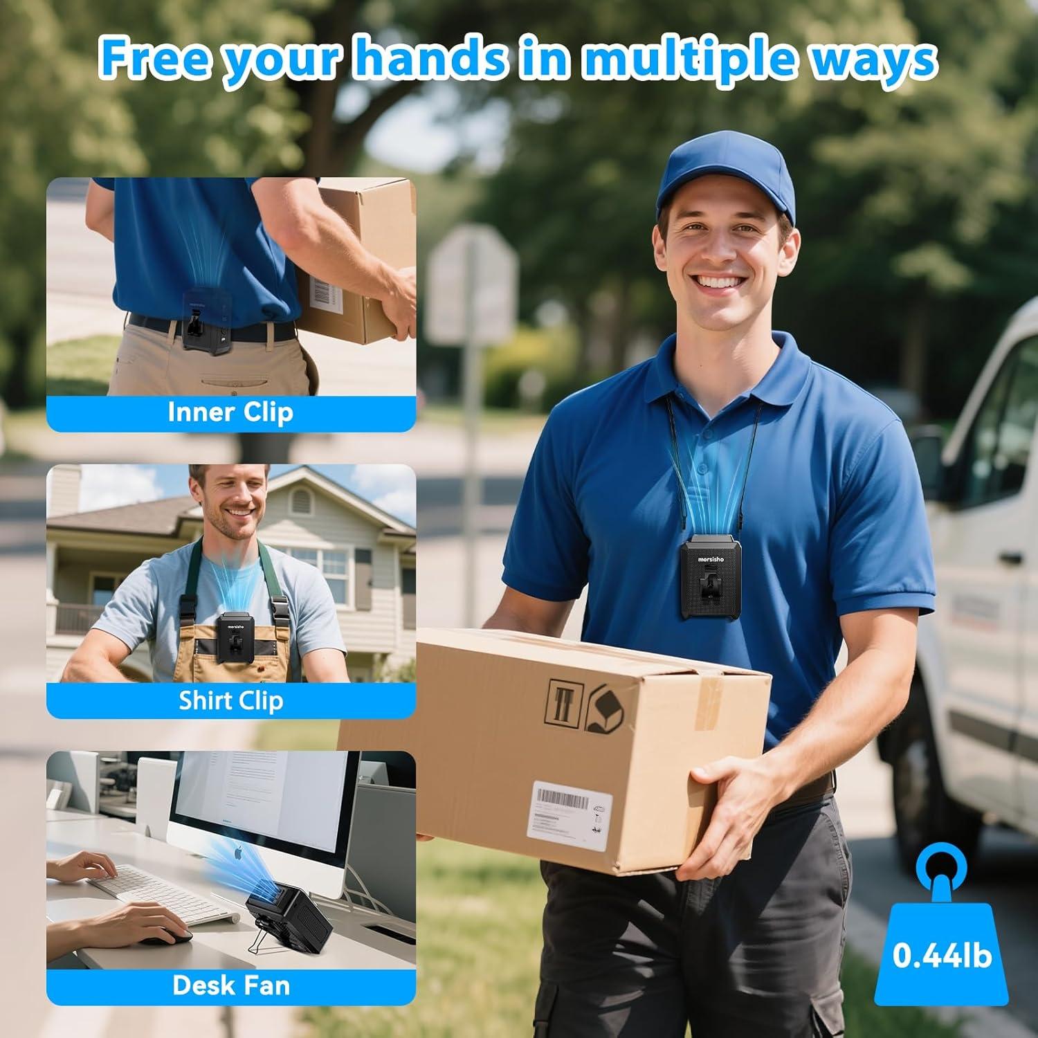 Ventilador de Cintura Morsisho K50 Recargable 10000mAh 5 Velocidades