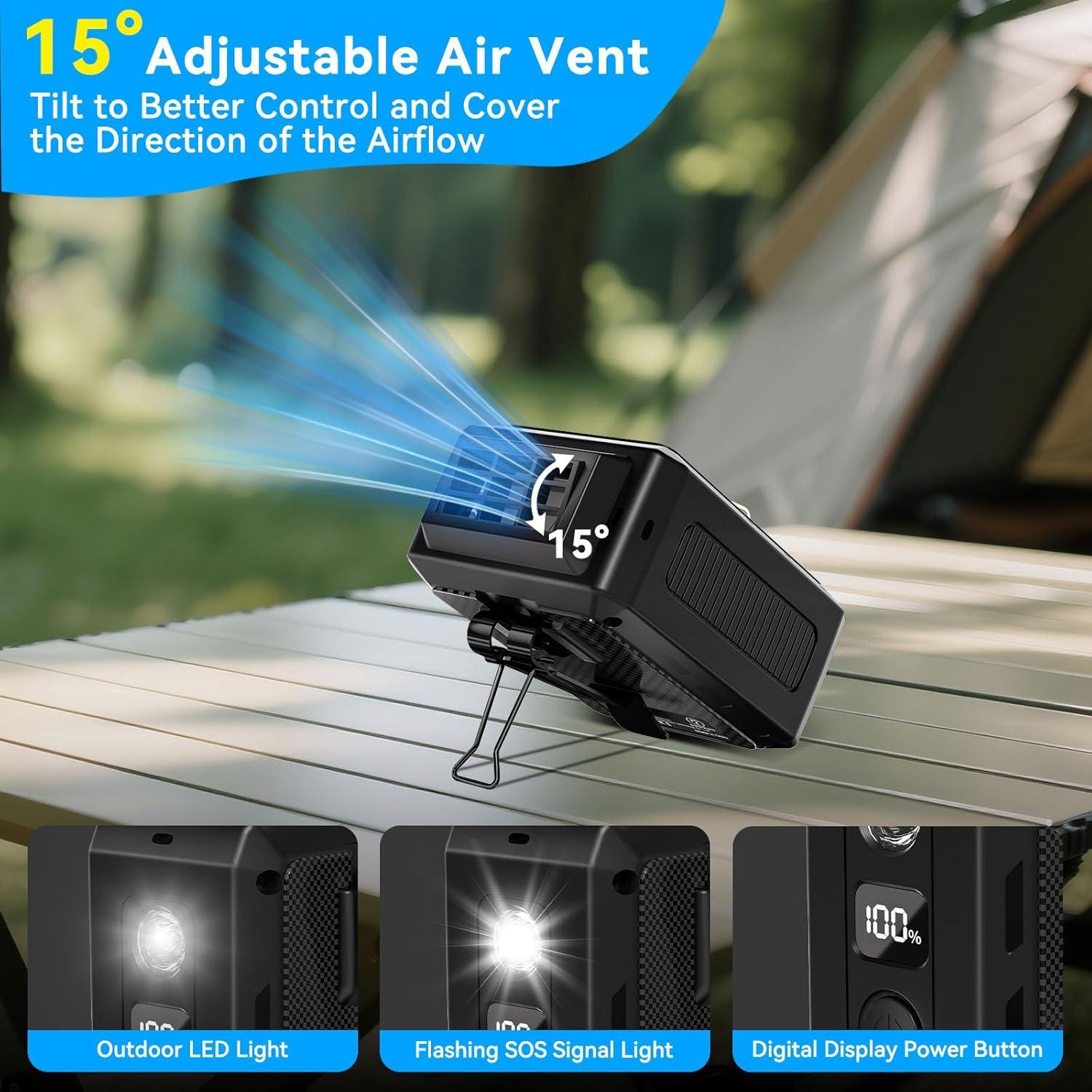 Ventilador de Cintura Morsisho K50 Recargable 10000mAh 5 Velocidades