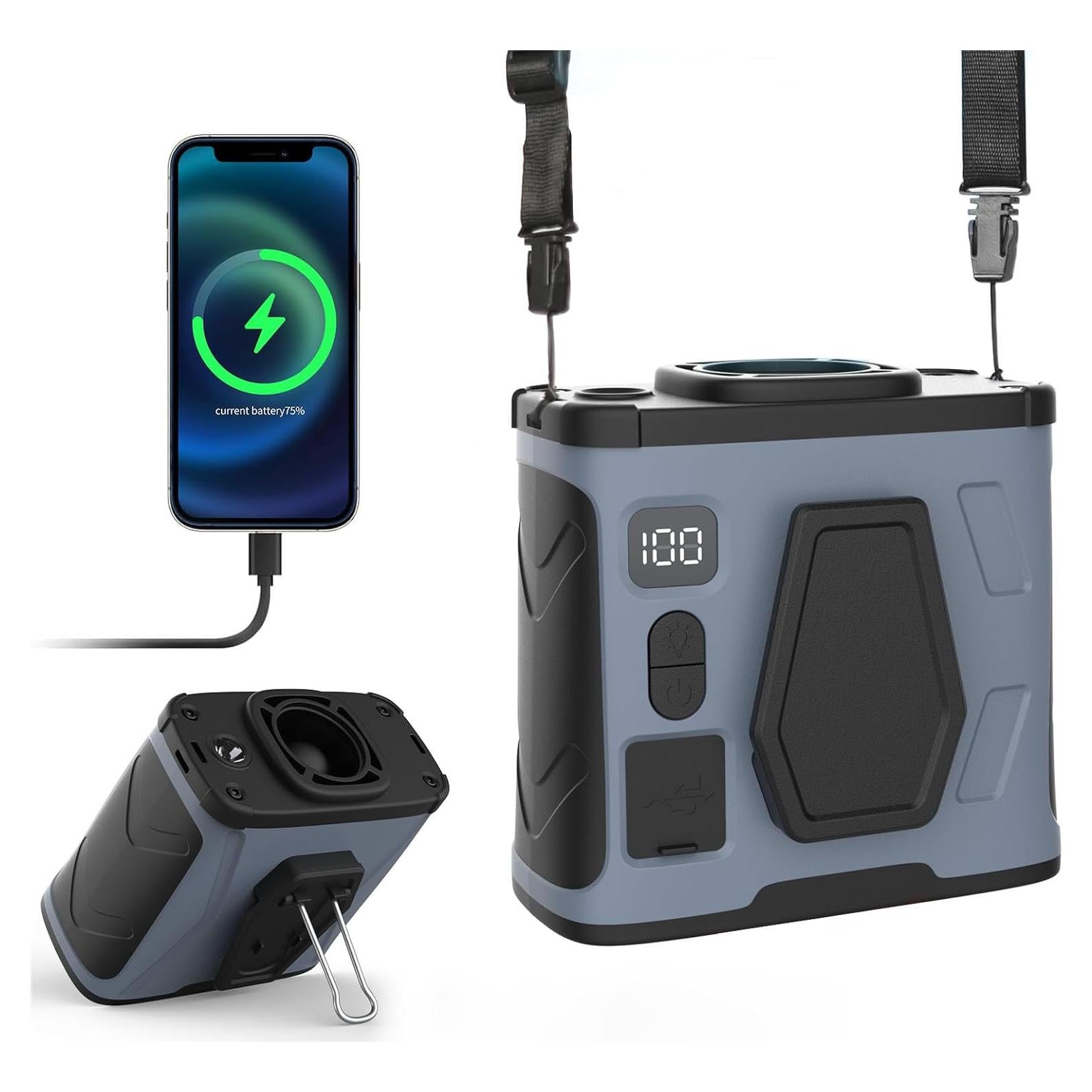 Ventilador Portátil Beefull YH-F099 10000mAh 40H Gris