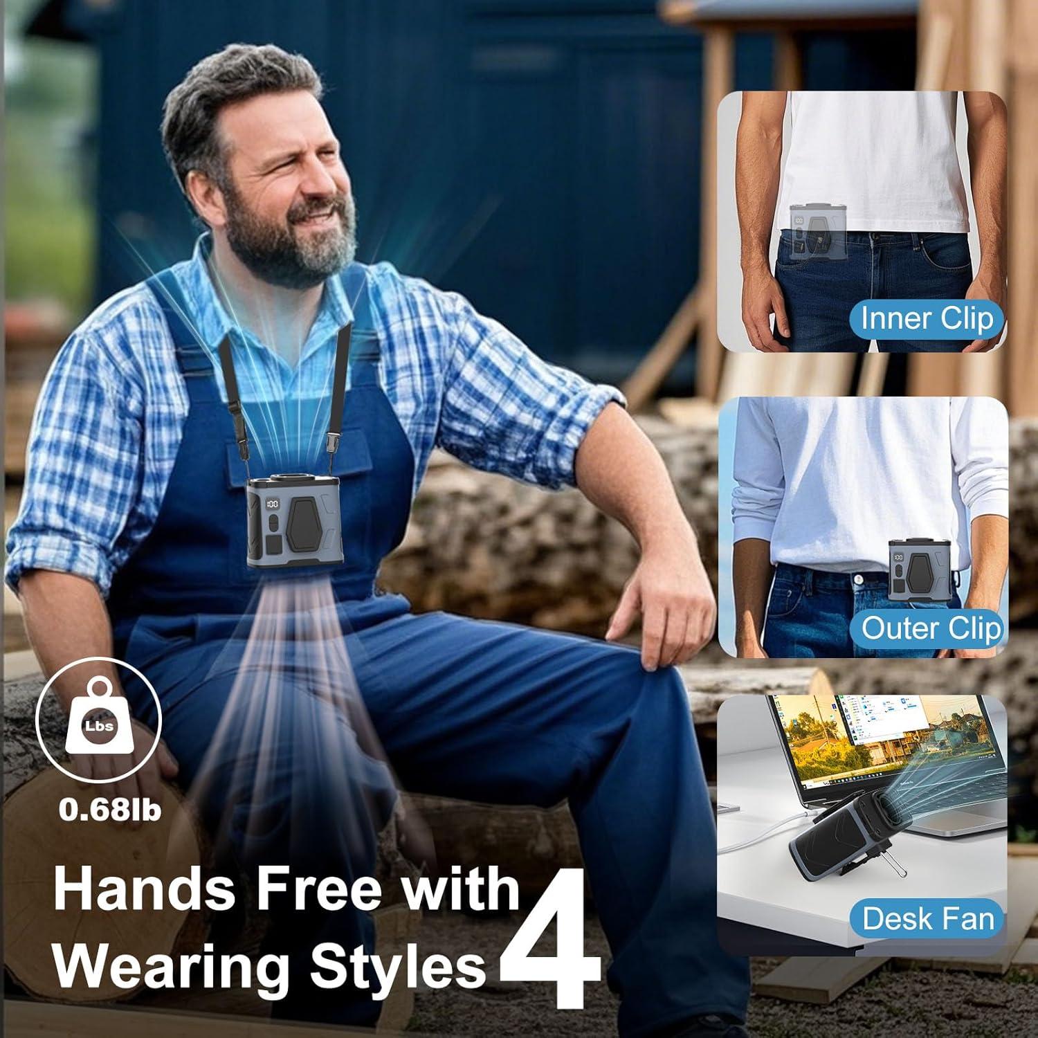 Ventilador Portátil Beefull YH-F099 10000mAh 40H Gris