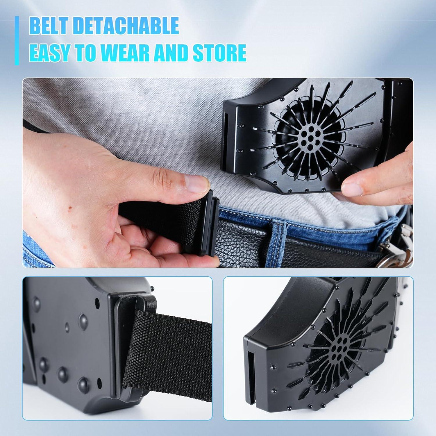 Ventilador de Cintura Portátil Recargable Onovatpol 8000mAh Negro