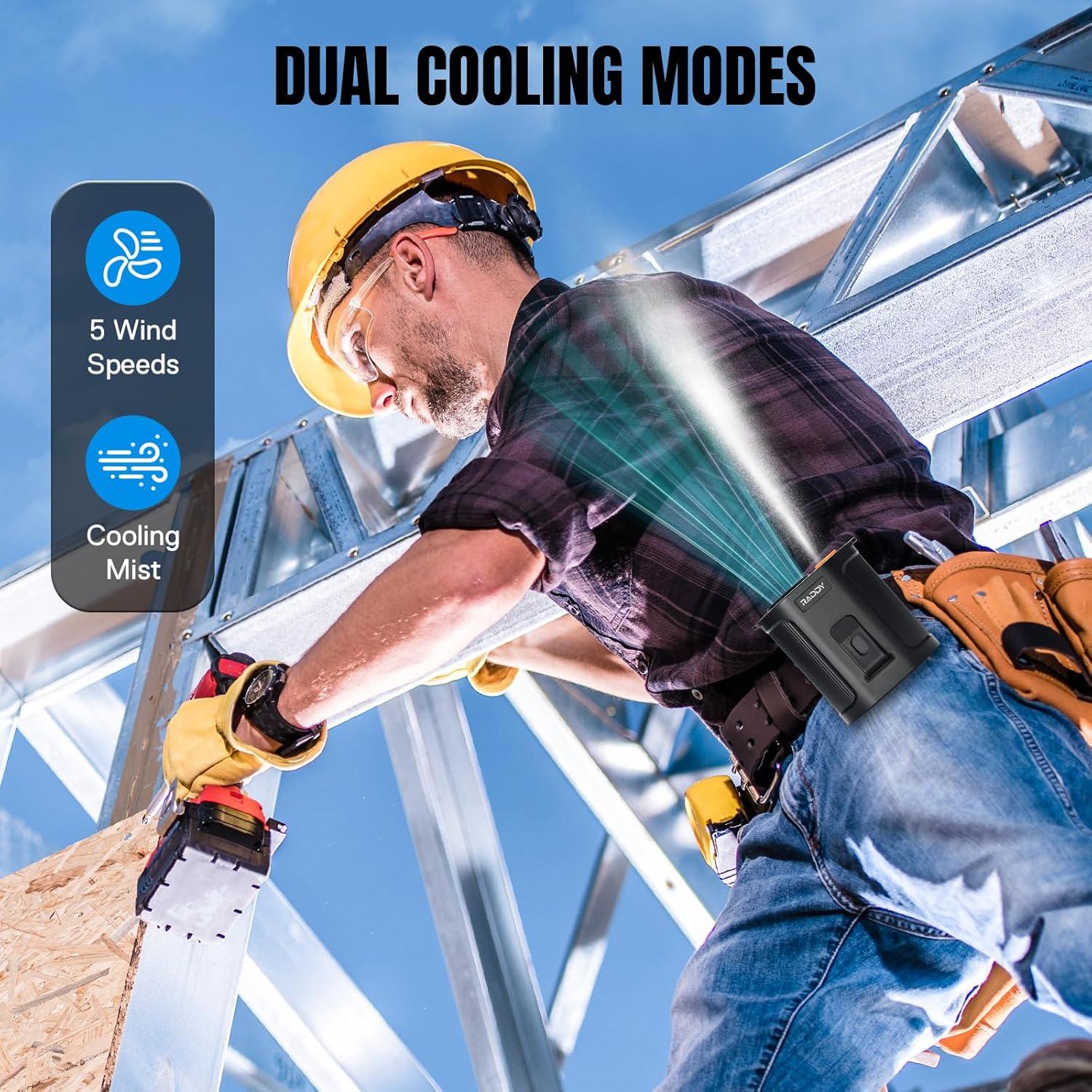 Ventilador Portátil Raddy CF6 con Neblina Refrescante 5 Velocidades