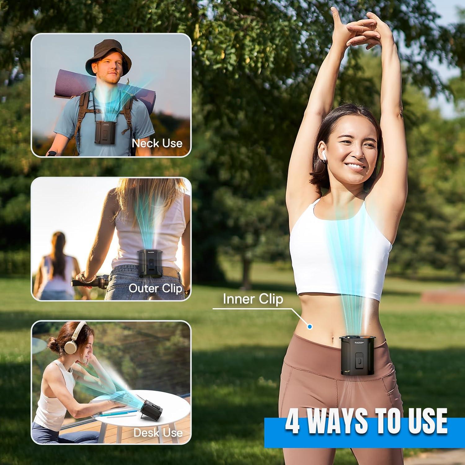 Ventilador Portátil Raddy CF6 con Neblina Refrescante 5 Velocidades