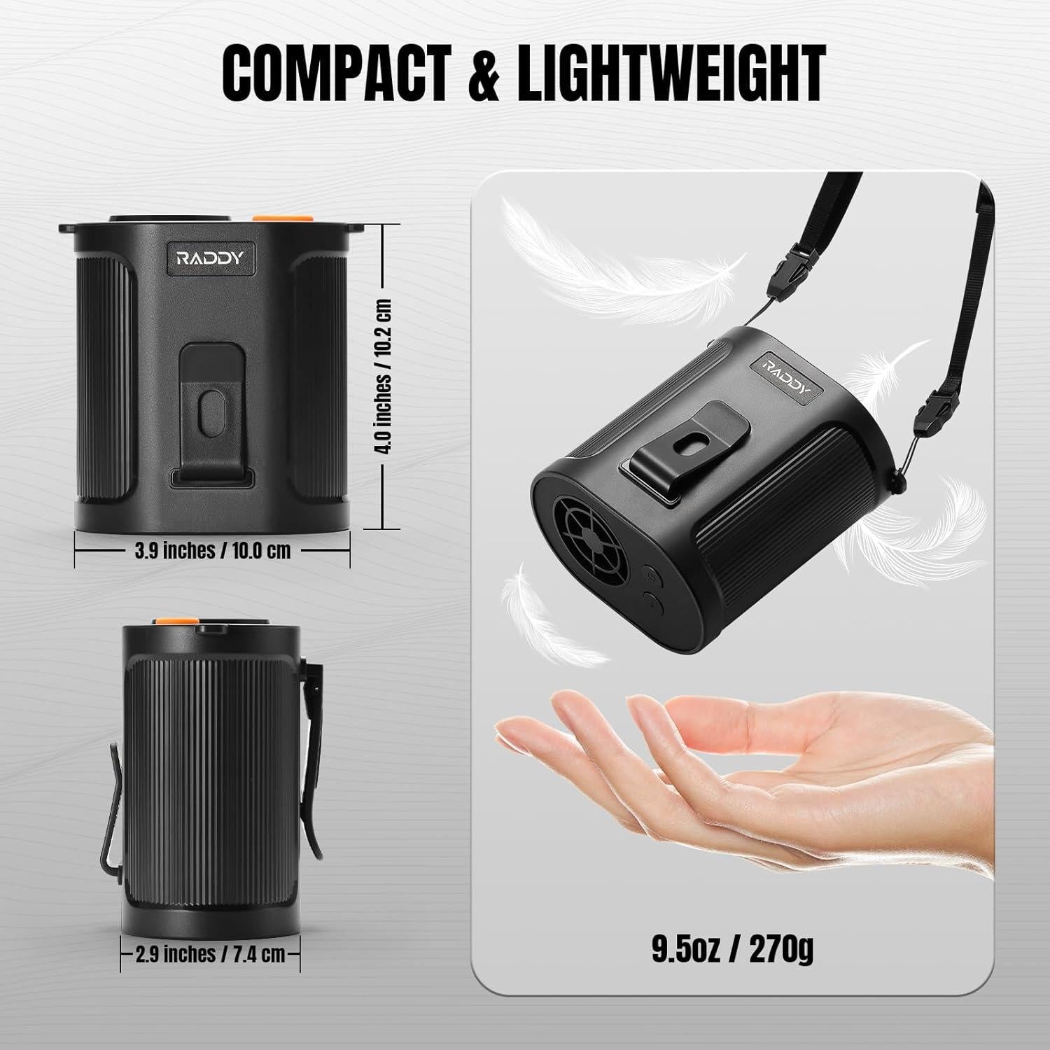 Ventilador Portátil Raddy CF6 con Neblina Refrescante 5 Velocidades